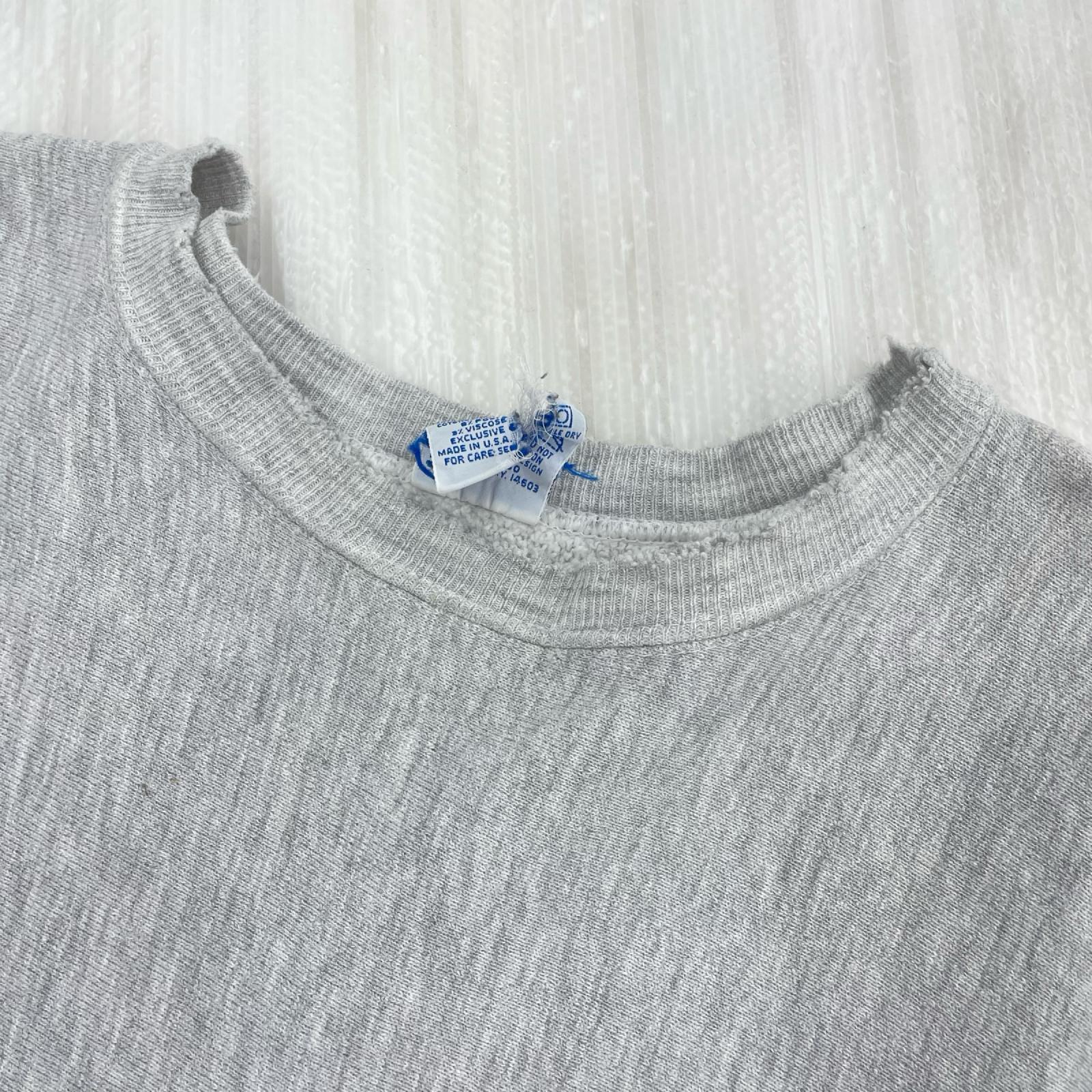 スウェット champion reverse weave 刺繍ﾀｸﾞ目ﾛｺﾞ 左腕目付き L グレー
