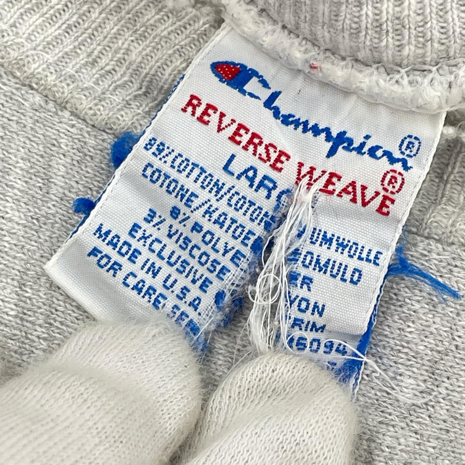 スウェット champion reverse weave 刺繍ﾀｸﾞ目ﾛｺﾞ 左腕目付き L グレー