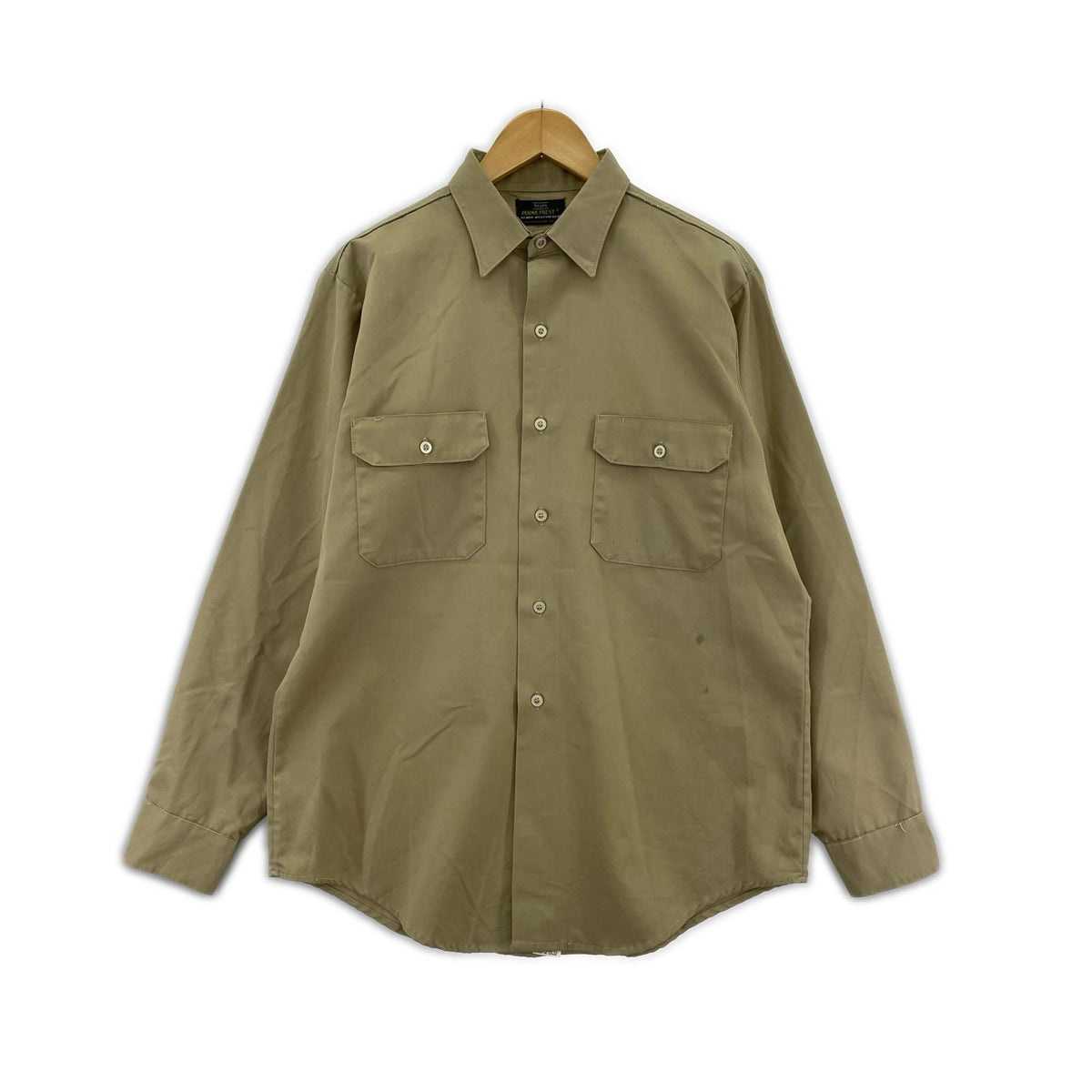 長袖シャツ VINTAGE ﾌﾗｯﾌﾟﾎﾟｹｯﾄ ﾜｰｸｼｬﾂ ベージュ