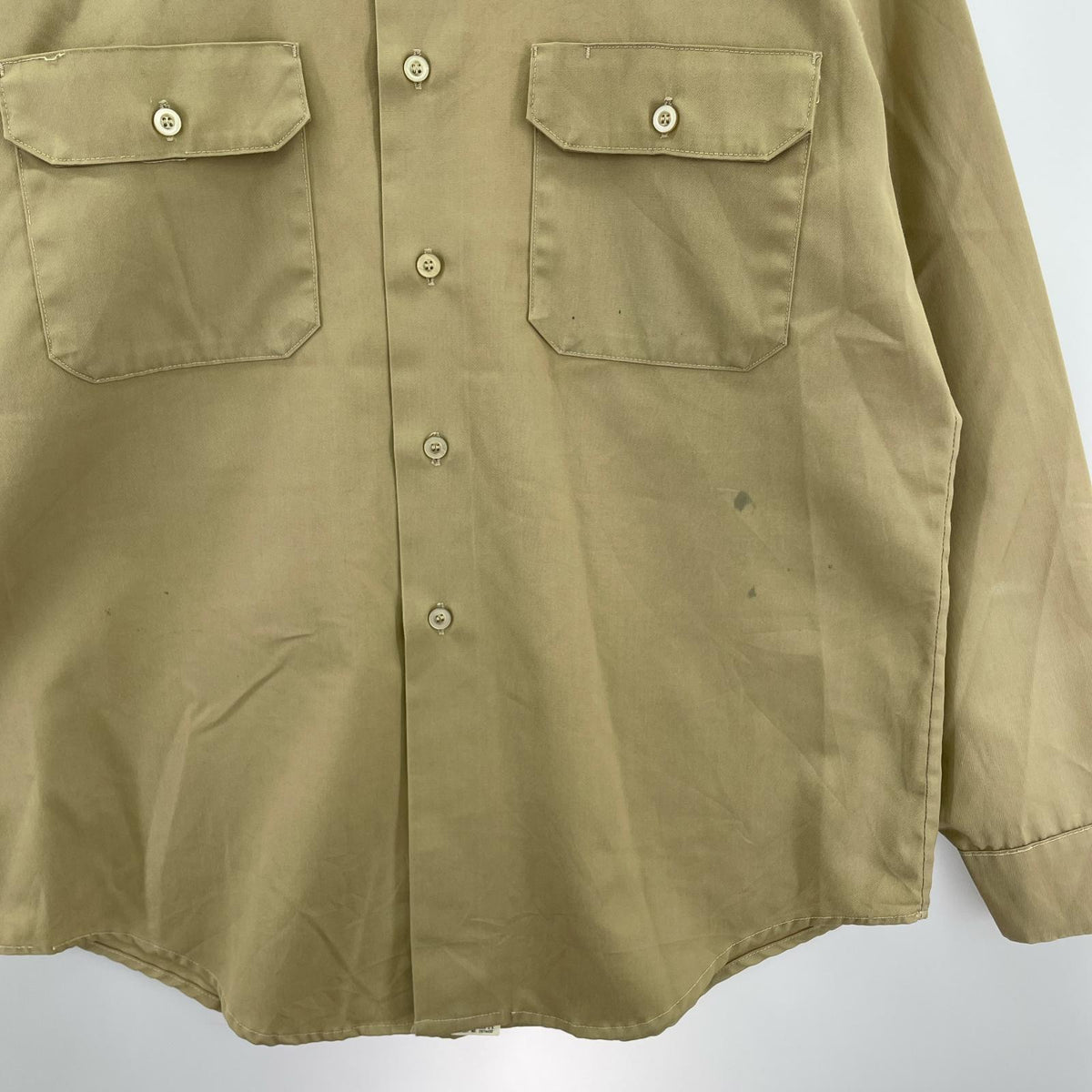 長袖シャツ VINTAGE ﾌﾗｯﾌﾟﾎﾟｹｯﾄ ﾜｰｸｼｬﾂ ベージュ