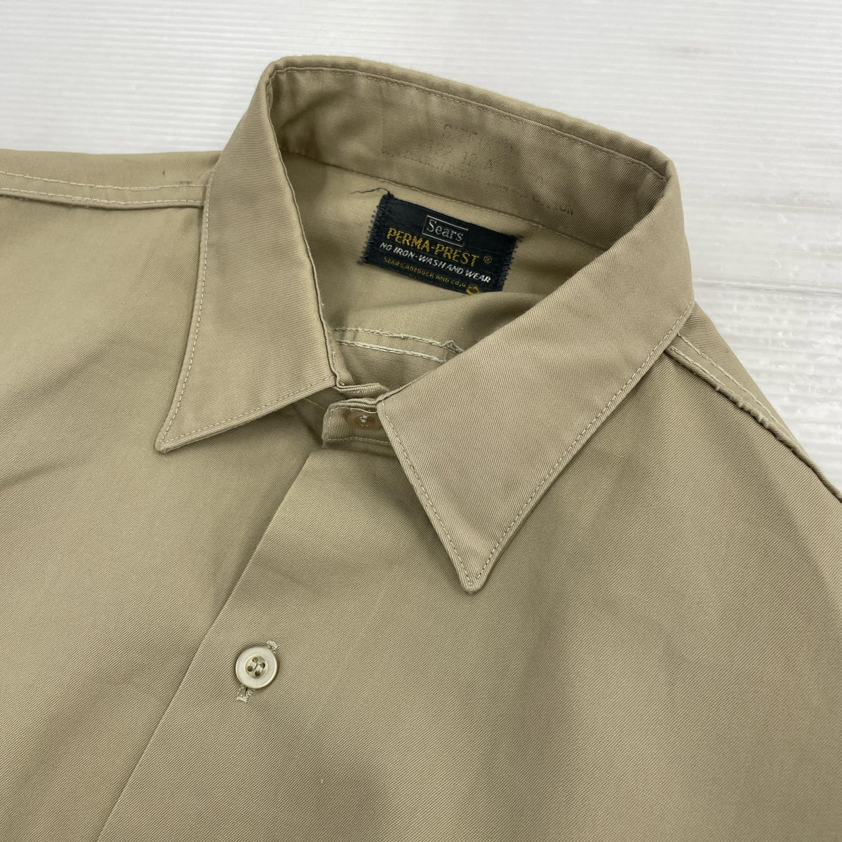 長袖シャツ VINTAGE ﾌﾗｯﾌﾟﾎﾟｹｯﾄ ﾜｰｸｼｬﾂ ベージュ