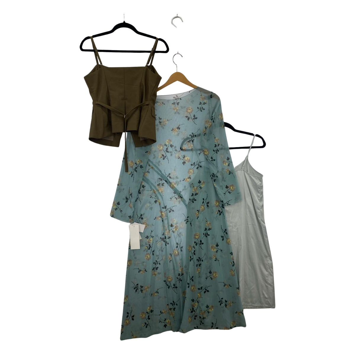 ワンピース 25SS ビスチェ&シアーワンピースセット