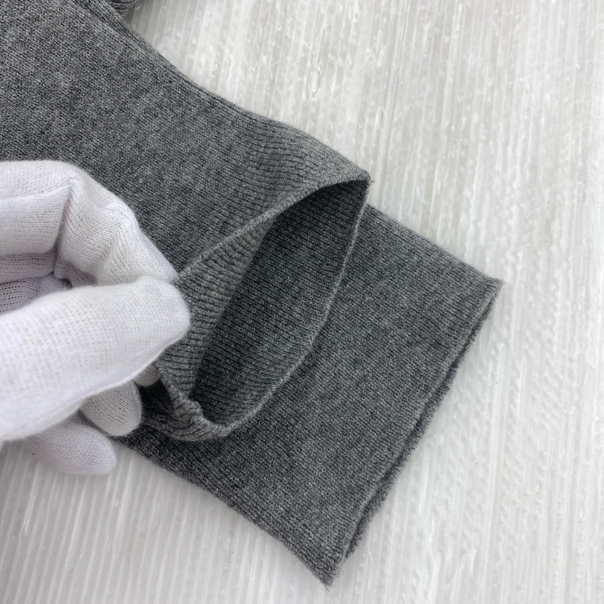 ワンピース SNIDEL フリルネックニットワンピース GRY グレー