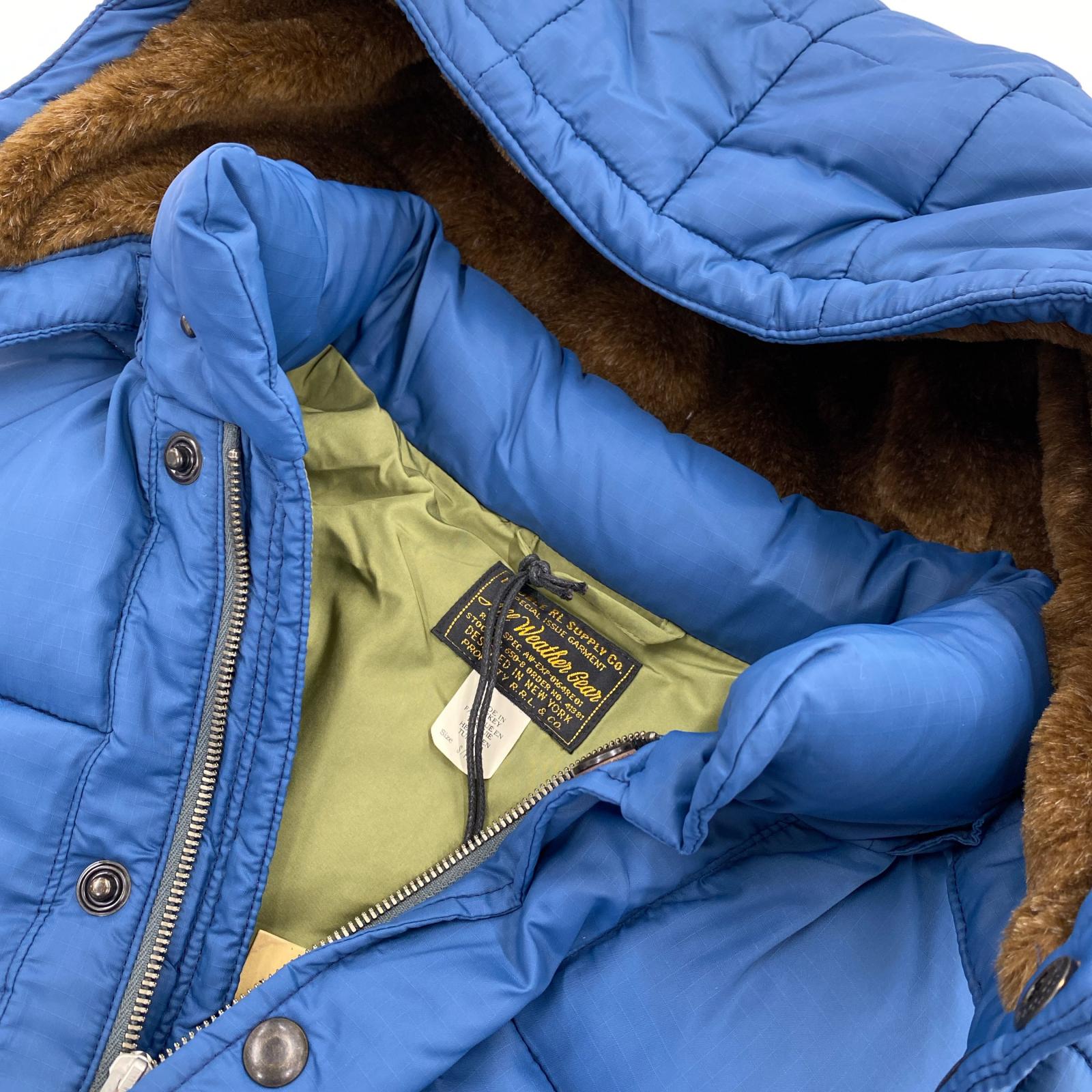 ジャケット Quilted Ripstop Hooded Puffer Jacket (S) S ブルー