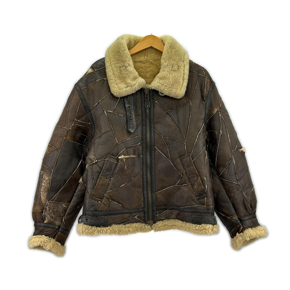 ジャケット B-3 バッチワーク 茶 M ブラウン