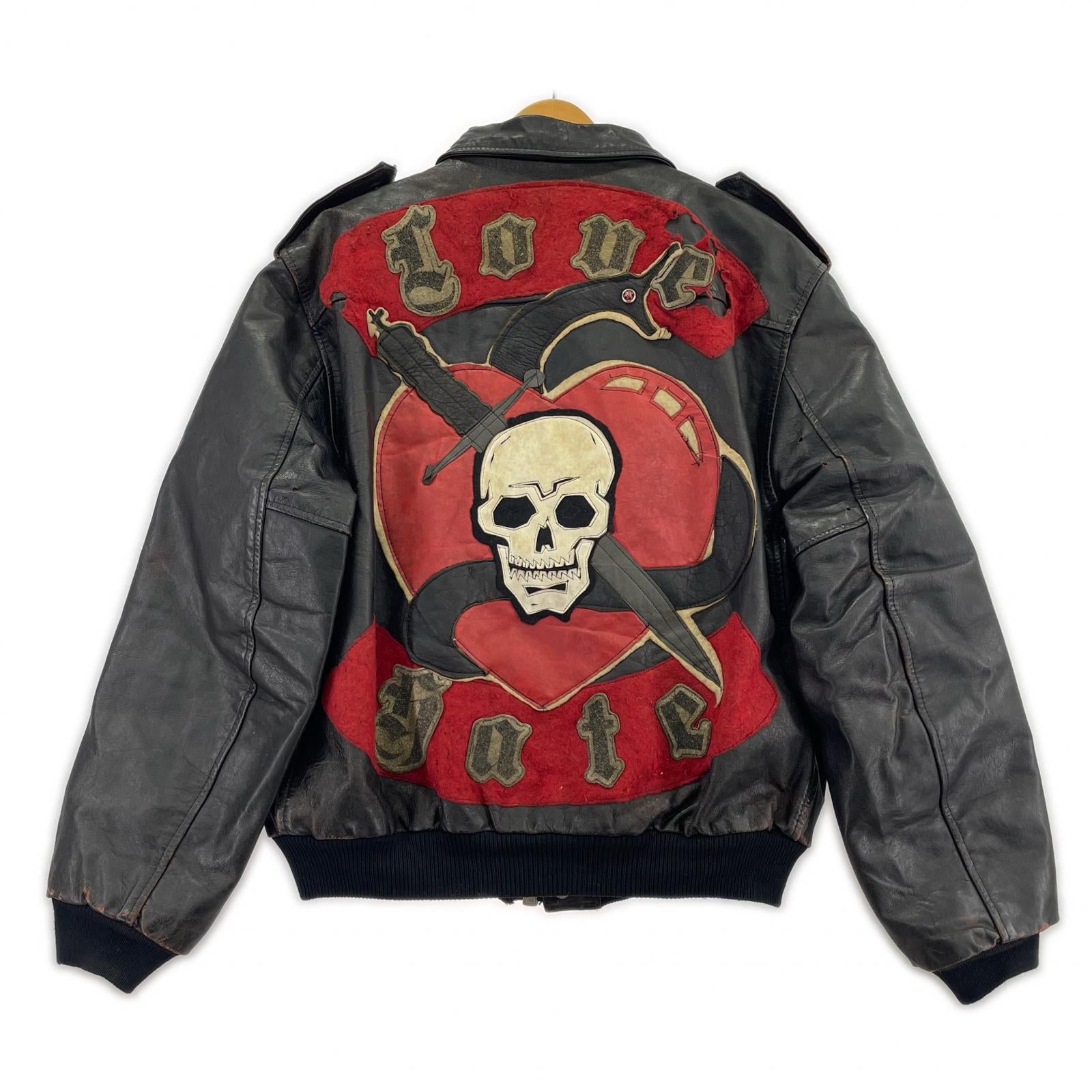 レザージャケット Johnson La Rocka London ラブヘイト M M ブラック