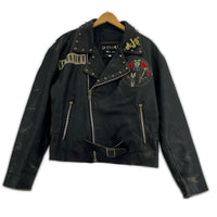 ライダースジャケット Johnson La Rocka London ダブル スカルトランプ M M ブラック