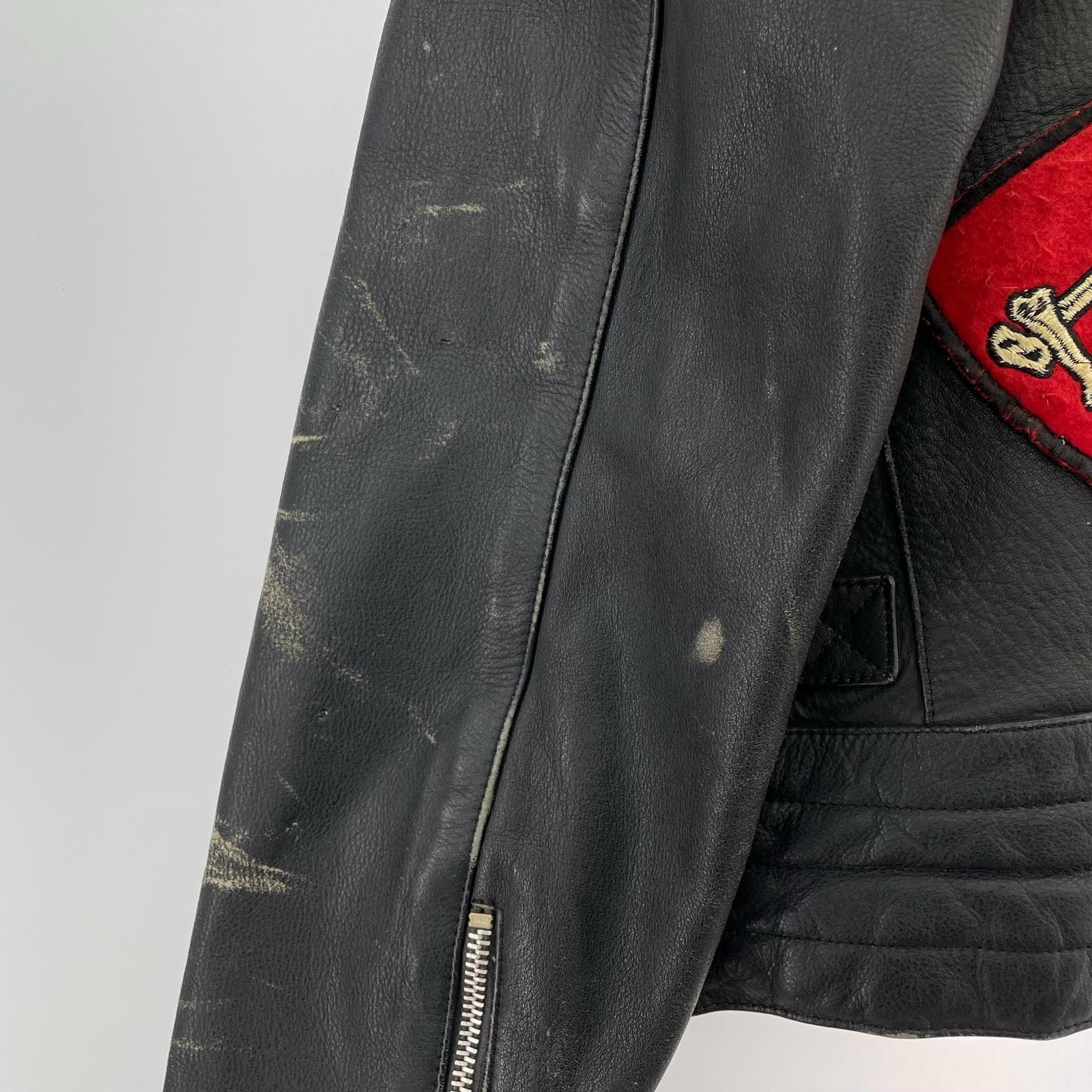 ライダースジャケット Johnson La Rocka London ダブル スカルトランプ M M ブラック