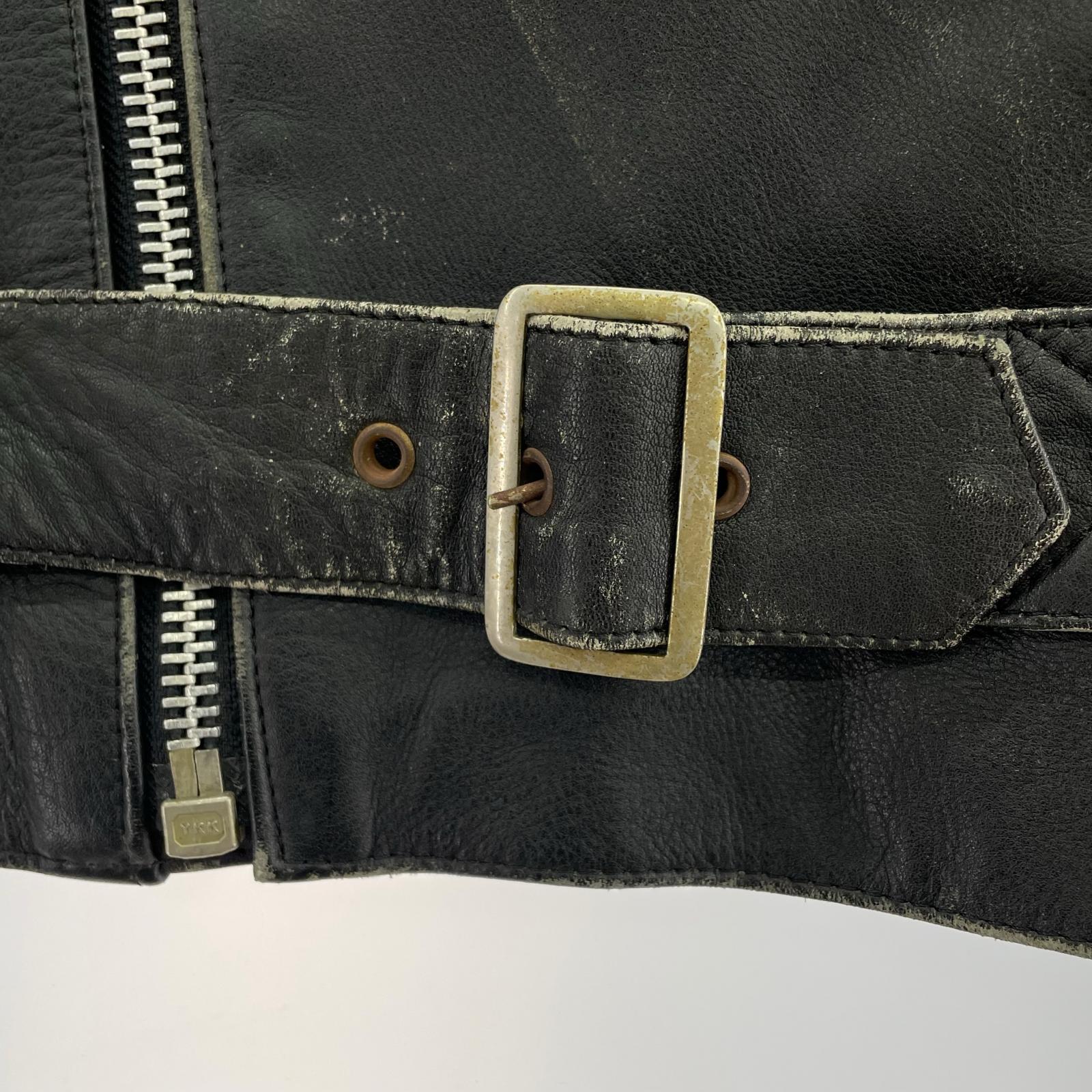 ライダースジャケット Johnson La Rocka London ダブル スカルトランプ M M ブラック