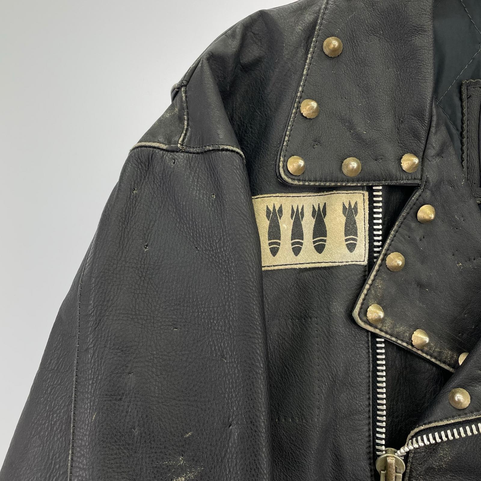 ライダースジャケット Johnson La Rocka London ダブル スカルトランプ M M ブラック
