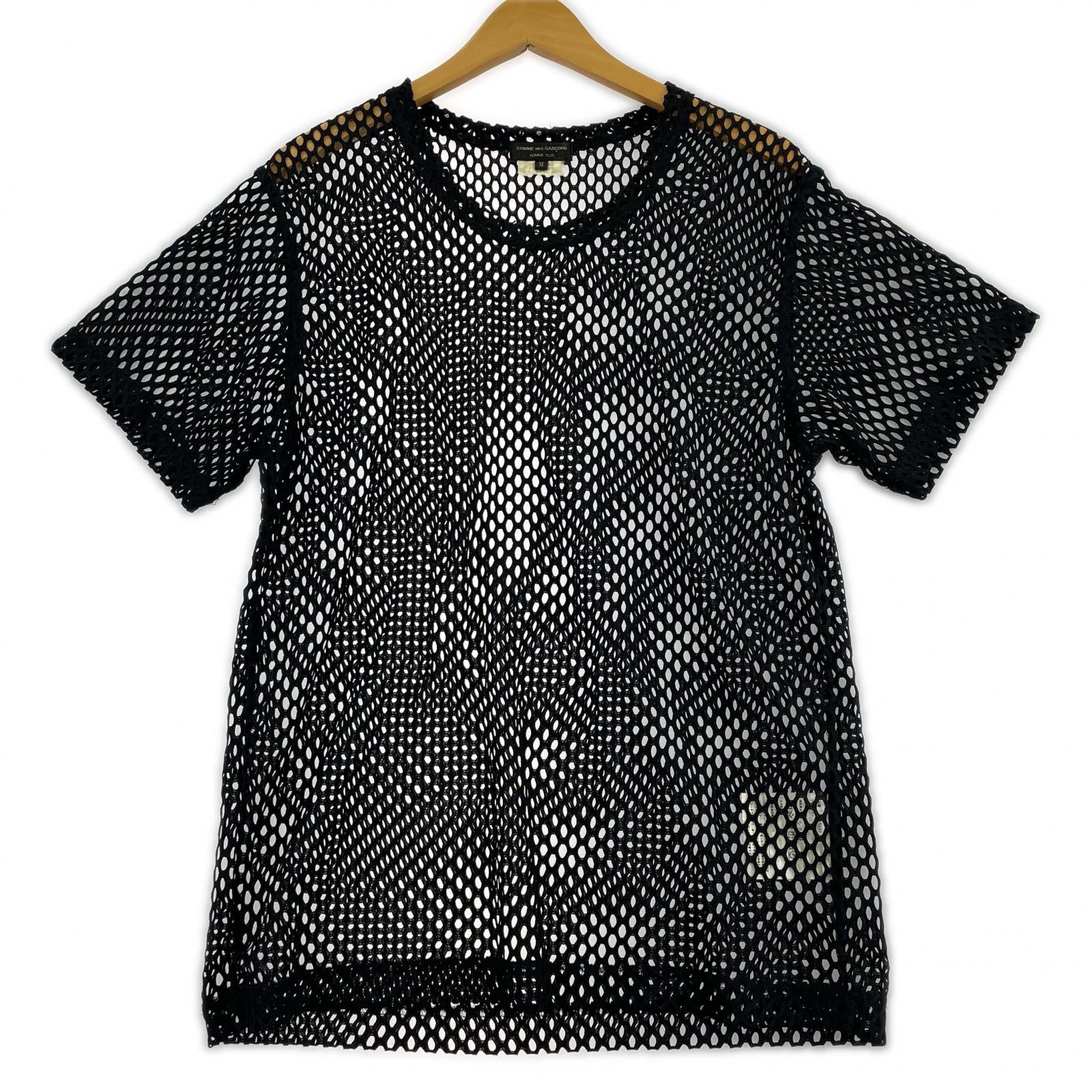 半袖Ｔシャツ COMME des GARCONS HOMME PLUS メッシュカットソー PD-T052 黒 (M) M ブラック