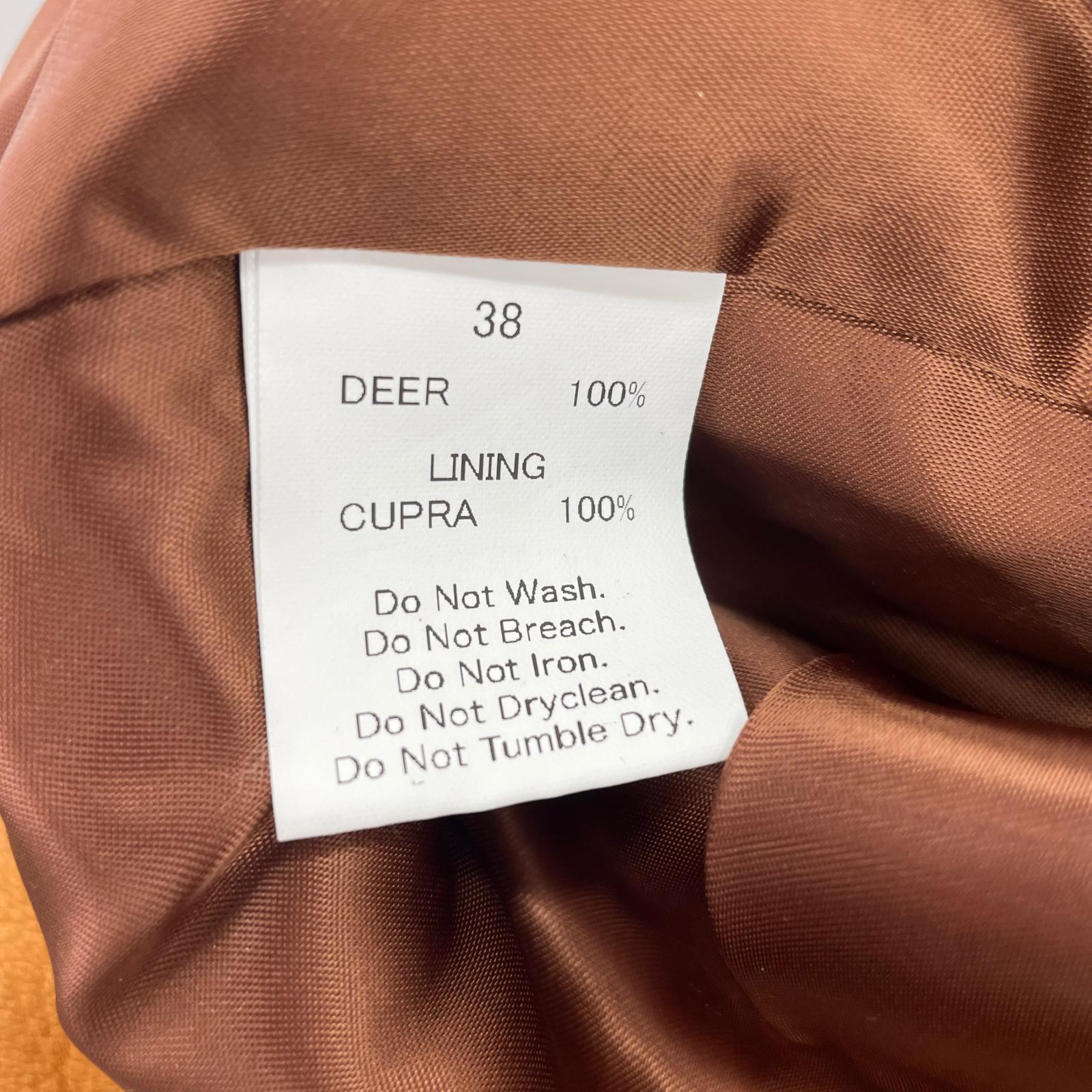 レザージャケット FINE CREEK BUD ノーカラー バイカラー 赤黒(38) 38 ブラウン