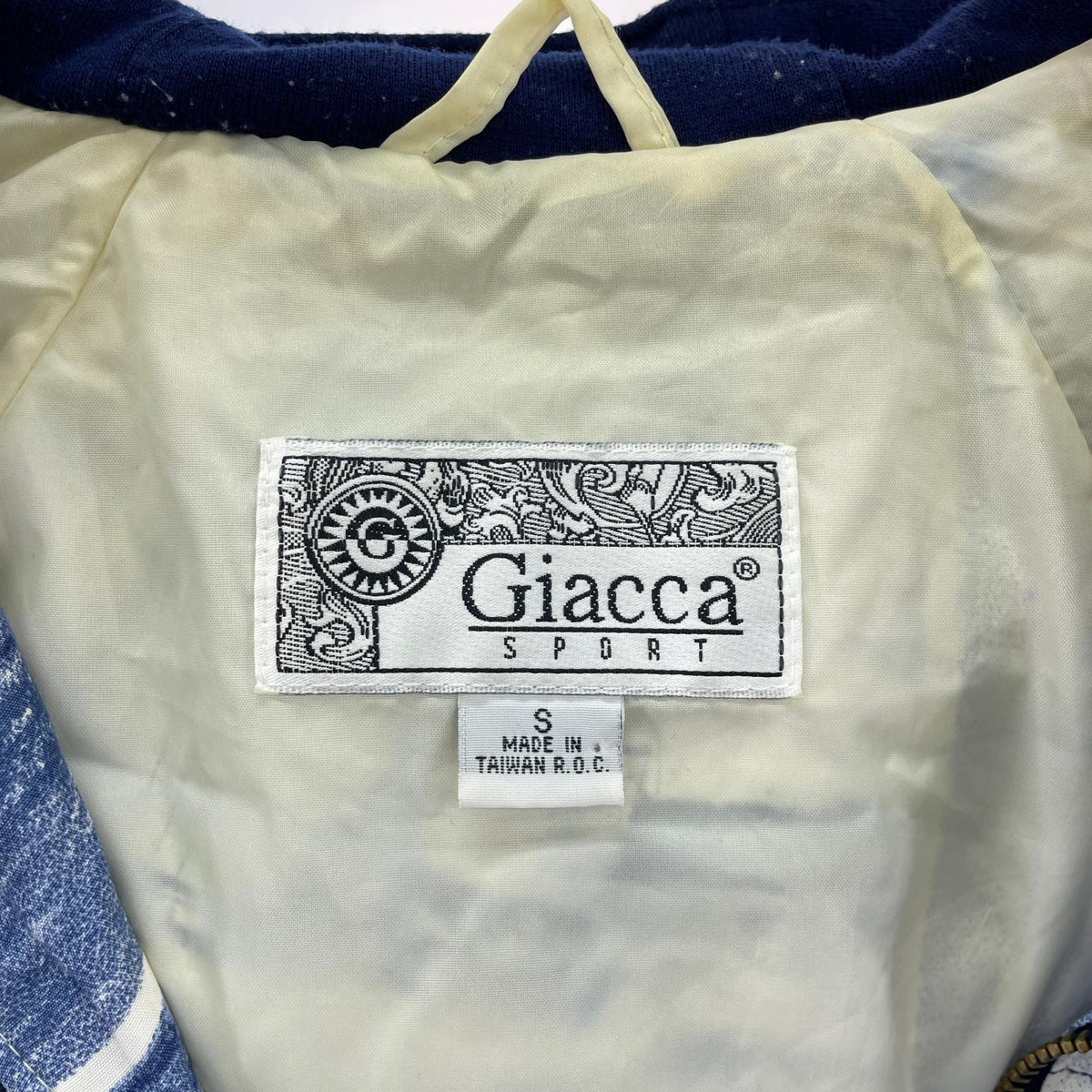 ジャケット 80S Giacca ｱｰﾄﾌﾟﾘﾝﾄ 白青 (S) S