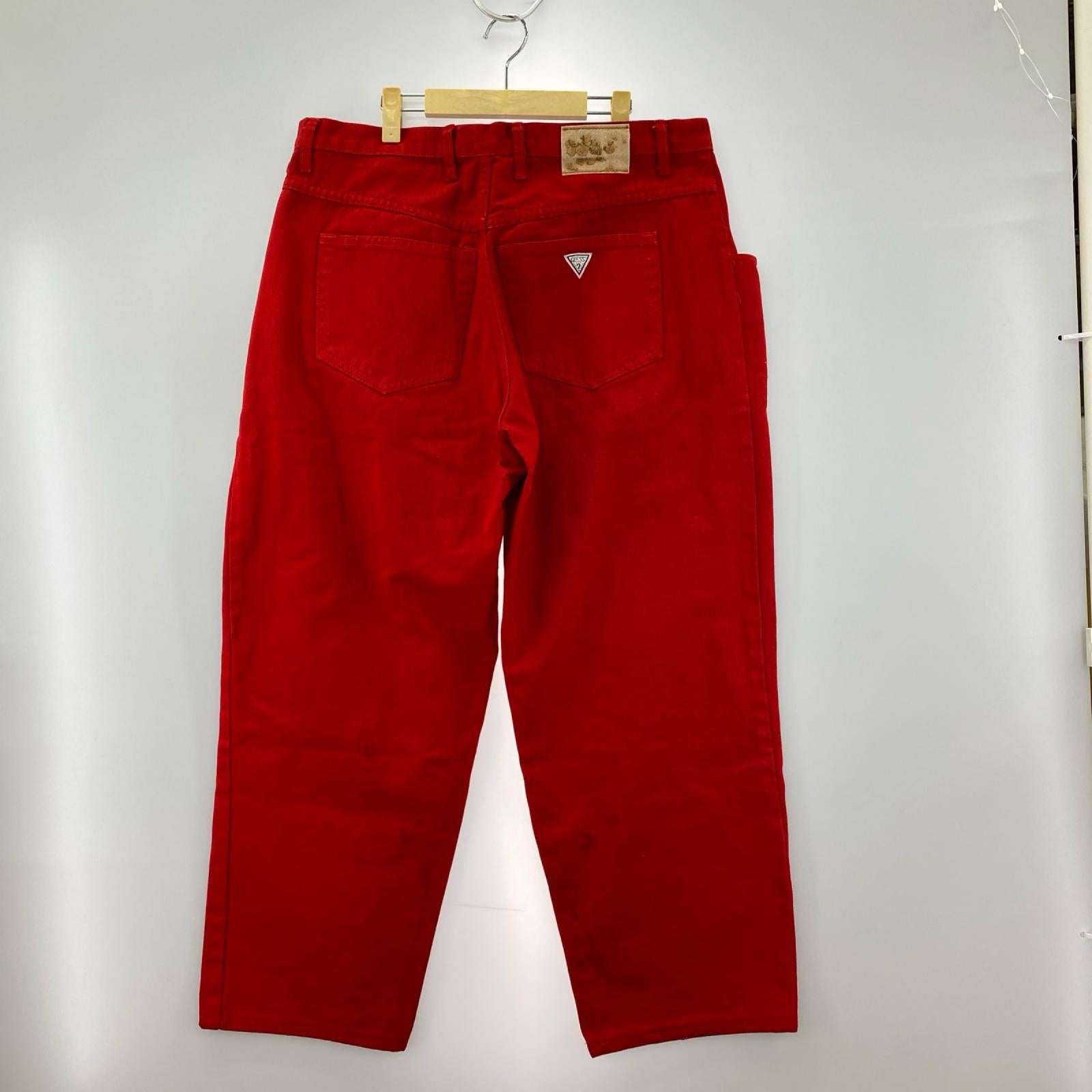 デニムパンツ USA製 38 赤 38 レッド