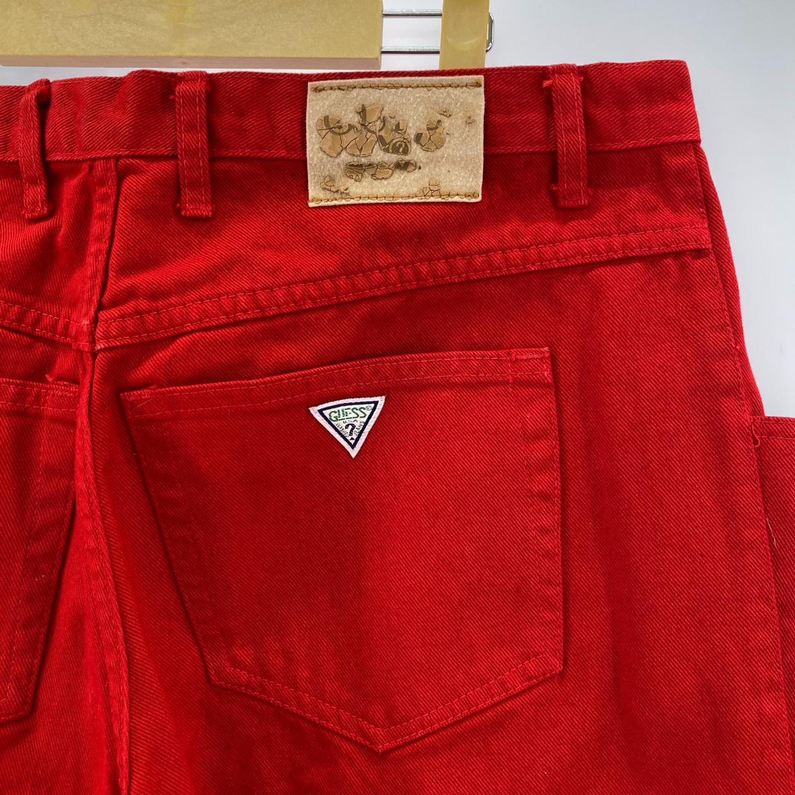 デニムパンツ USA製 38 赤 38 レッド
