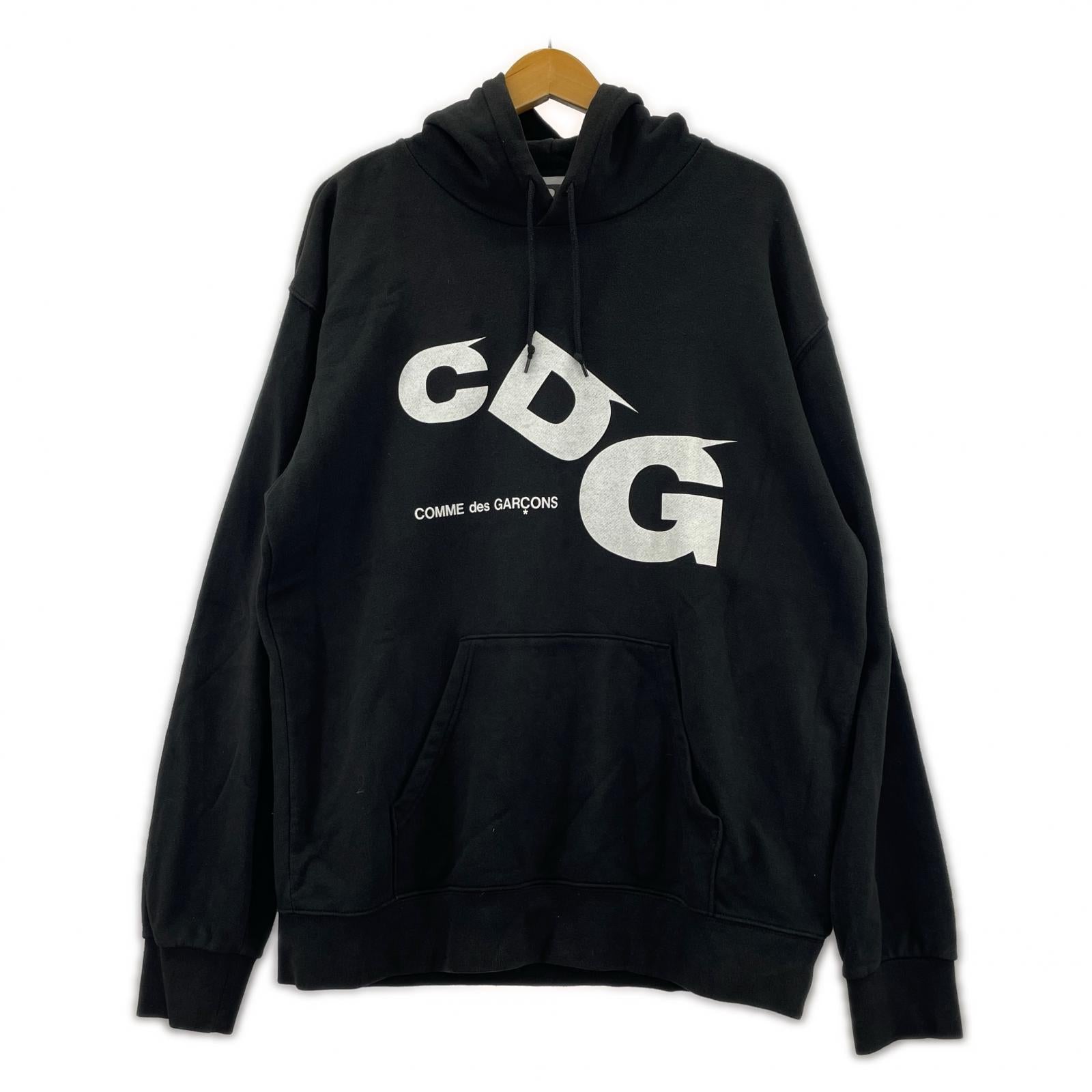 パーカー CDG ロゴ プリント ブラック (XXL) ブラック