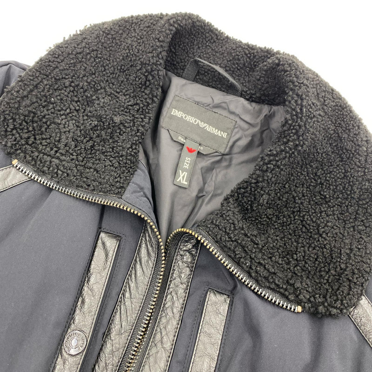 ジャケット 00s Leather Piping Jacket 黒 襟ﾎﾞｱ ブラック