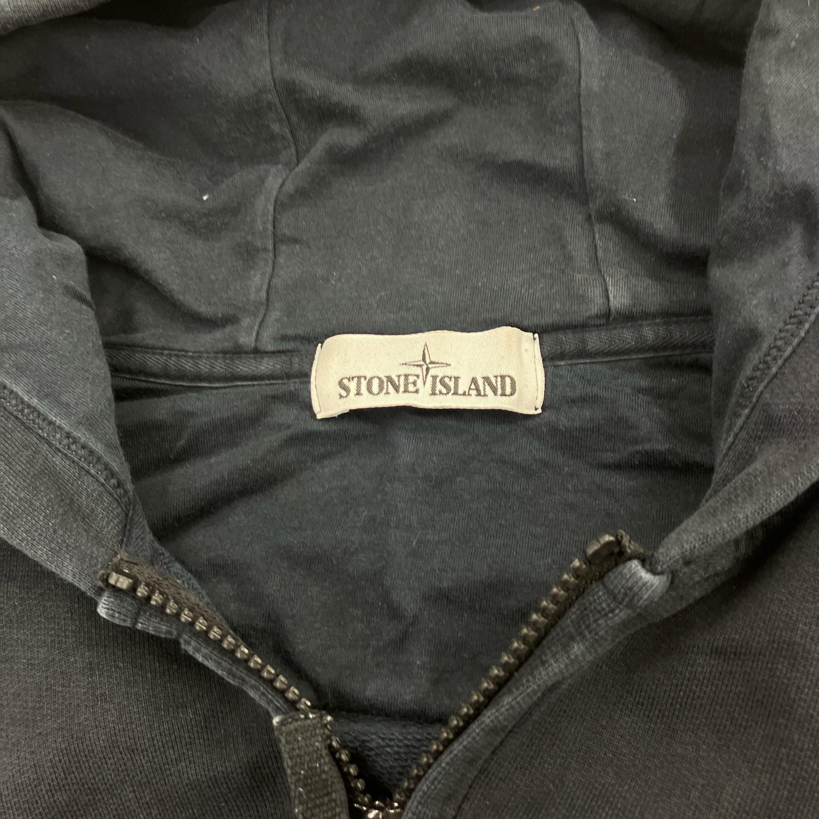 パーカー STONE ISLAND ジップフーディー S ブラック S ブラック
