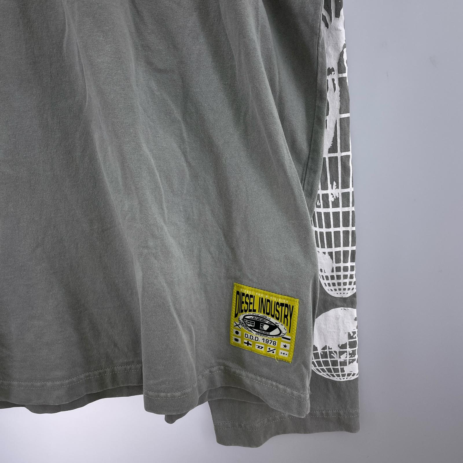 長袖Ｔシャツ T-CRANE-LS-L3 袖プリントL/Sカットソー グレー グレー