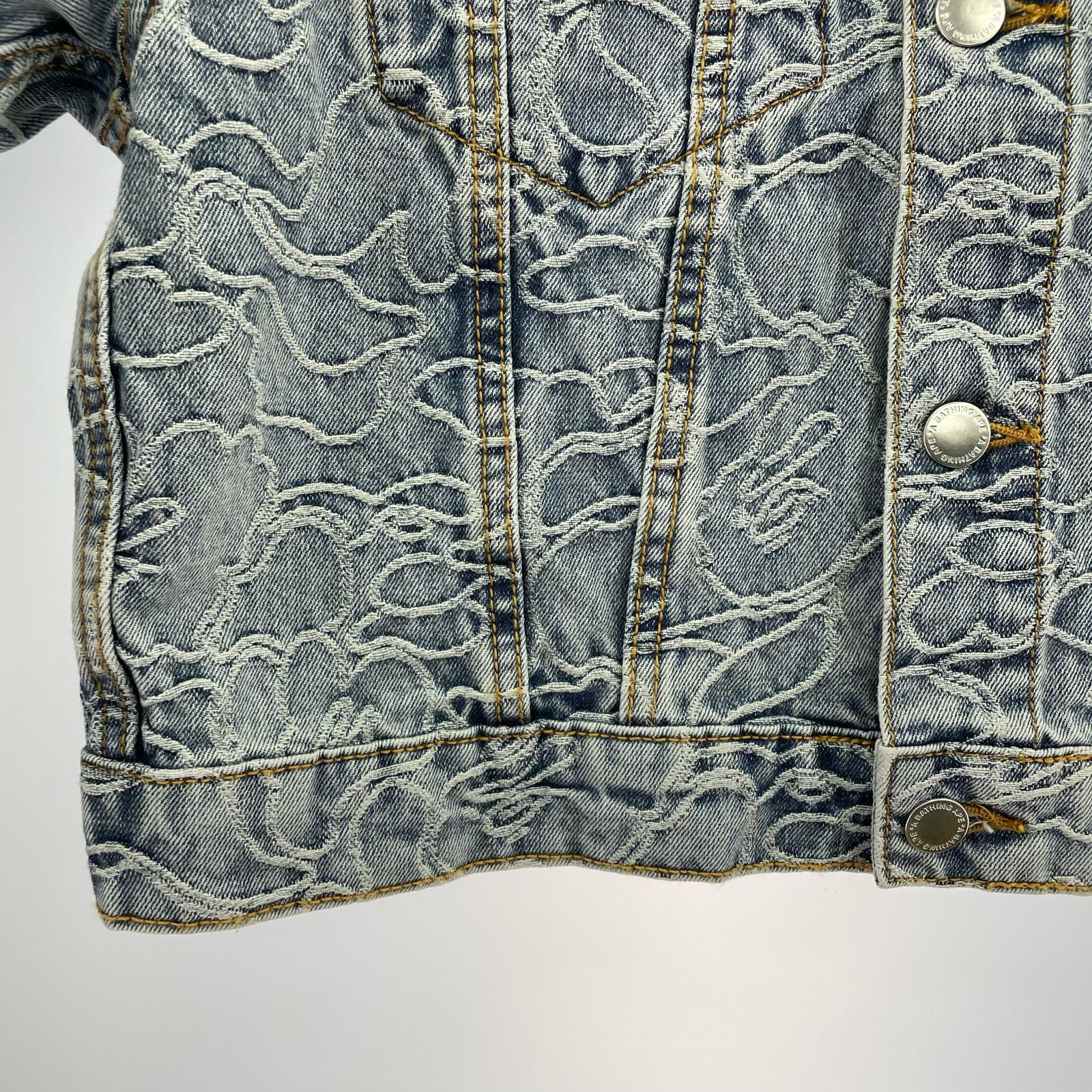 デニムジャケット A BATHING APE LINE CAMO CROPPED DENIM JACKET 1M30-240-306 (S) S ブルー