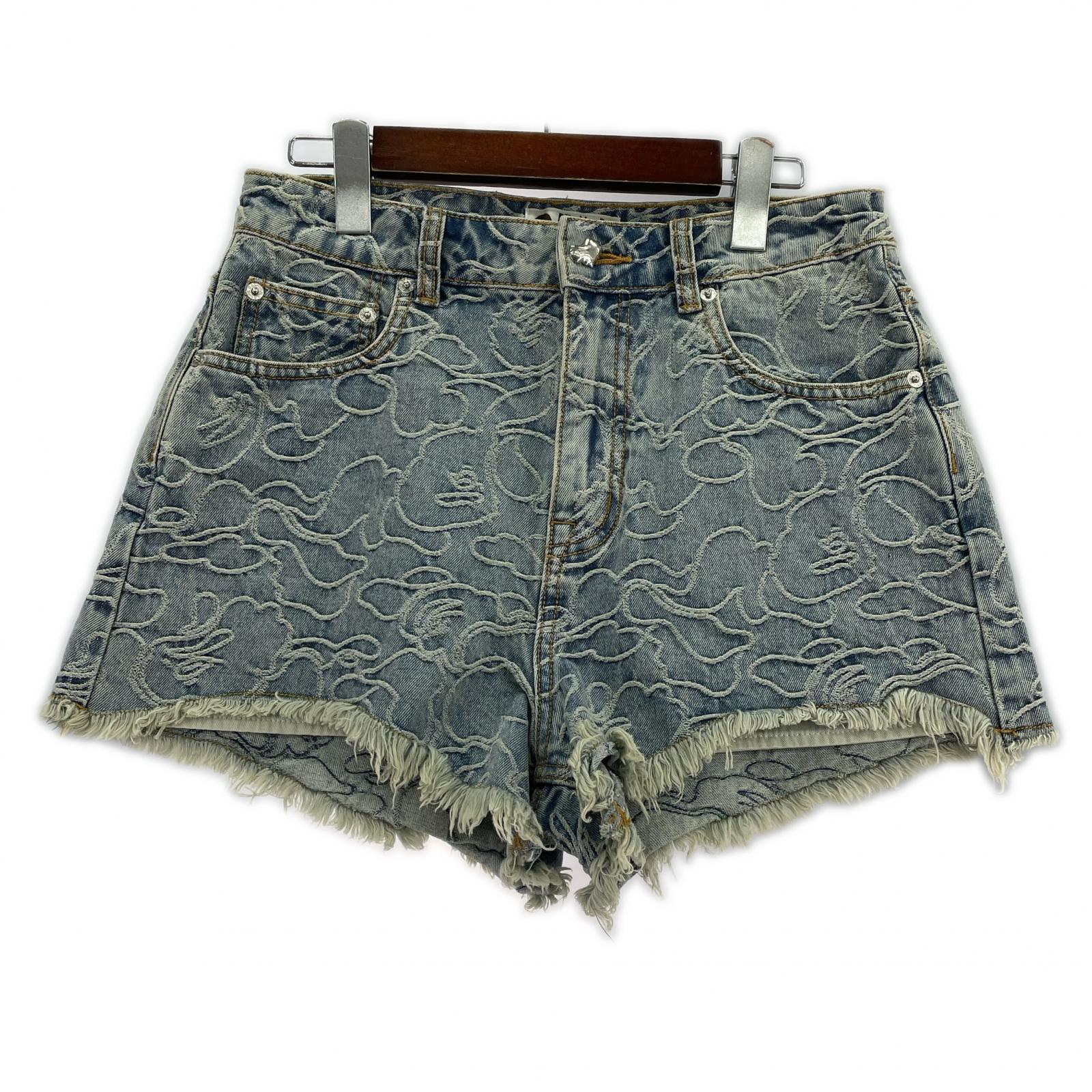 ショートパンツ A BATHING APE LINE CAMO DENIM SHORTS LIGHTINDI 1M30-251-301(S) M ブルー