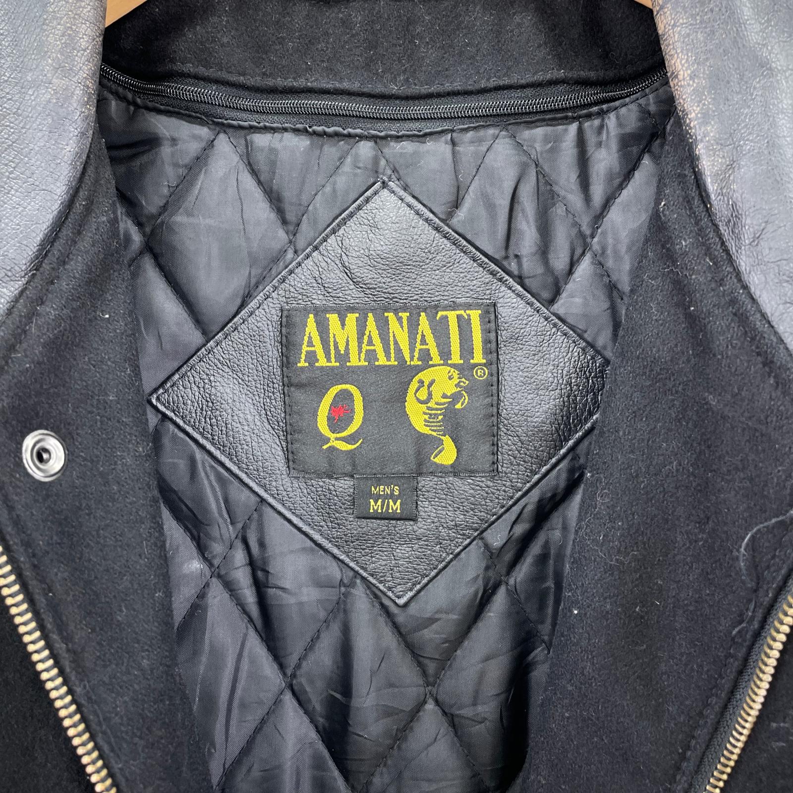 ジャケット AMANATI ウールスタジャン ブラック (M) M ブラック