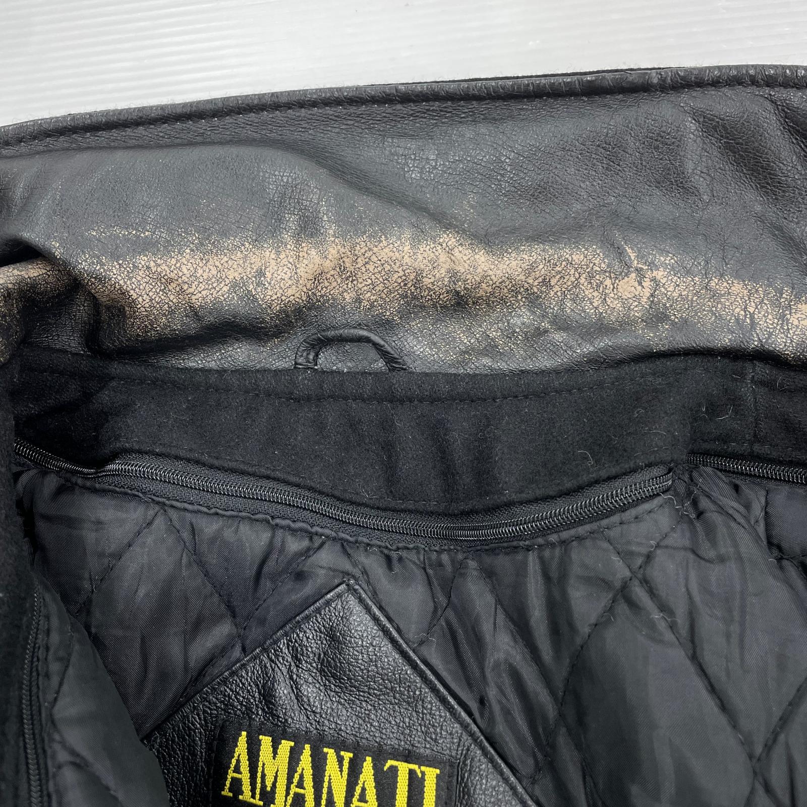 ジャケット AMANATI ウールスタジャン ブラック (M) M ブラック
