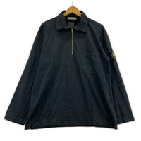 長袖Ｔシャツ STONE ISLAND 80~90s グリーンエッジ ハーフジップL/Sカットソー M ブラック M ブラック