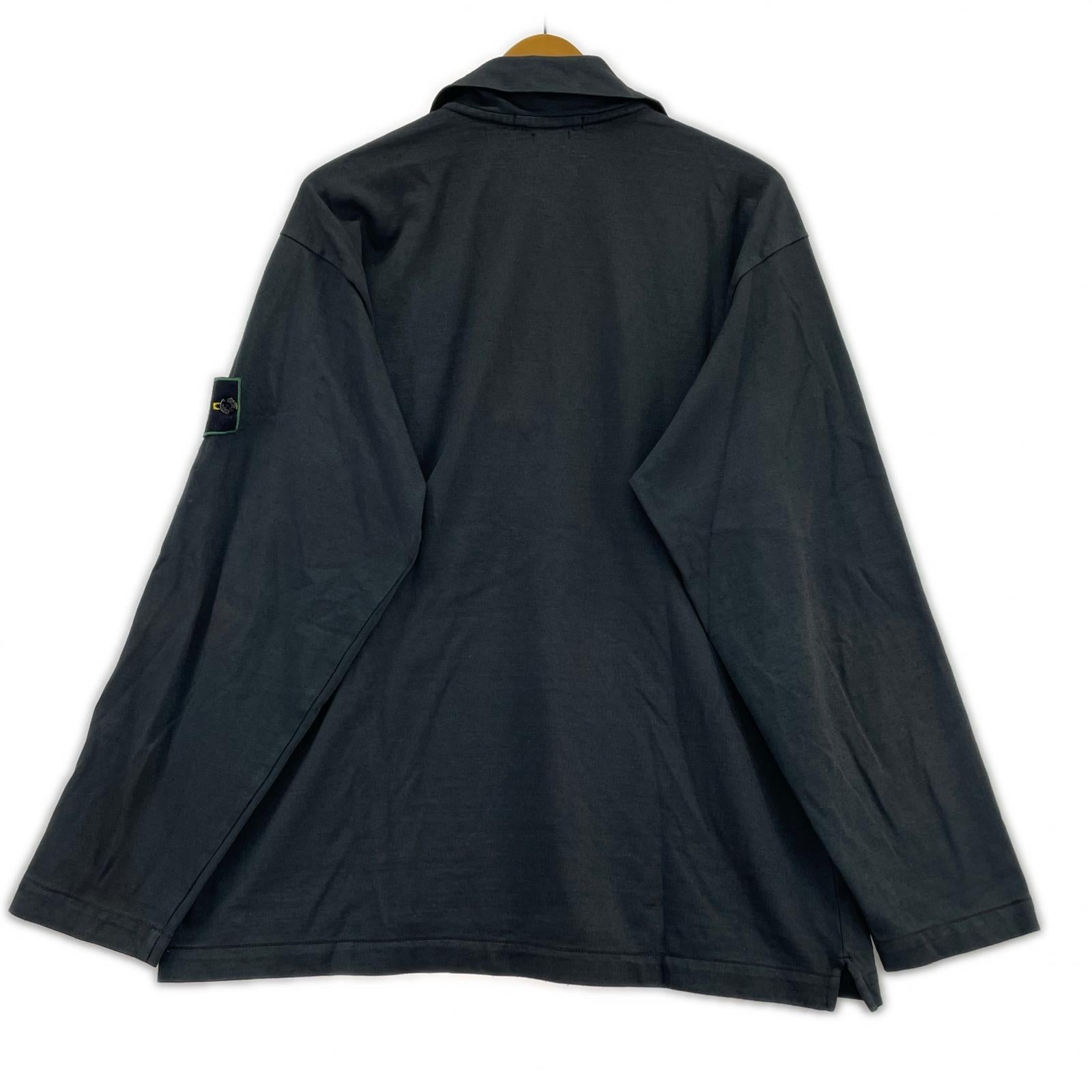 長袖Ｔシャツ STONE ISLAND 80~90s グリーンエッジ ハーフジップL/Sカットソー M ブラック M ブラック