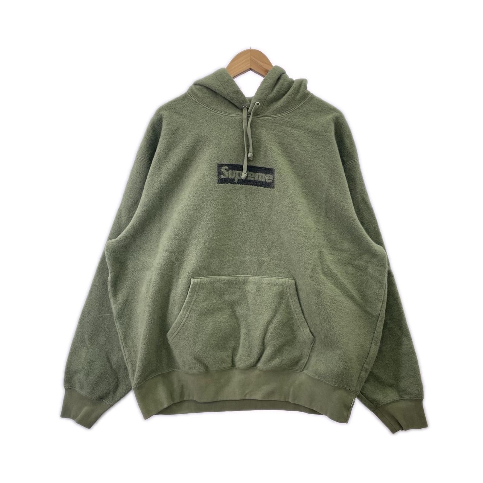 パーカー 23SS Inside Out Box Logo Hooded 緑 (L) L グリーン
