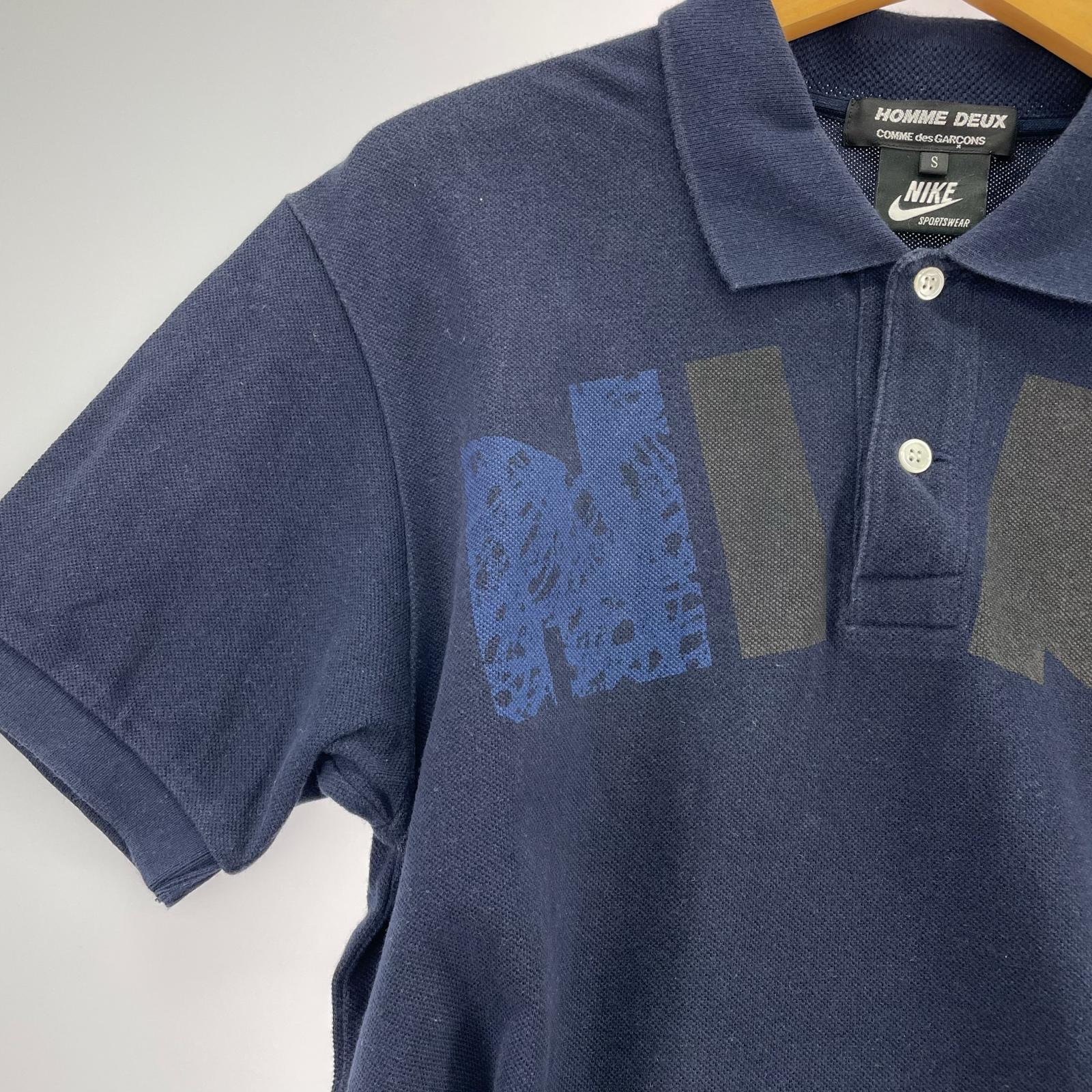 ポロシャツ COMME des GARCONS HOMME DEUX×NIKE ポロシャツ 紺 (S) S