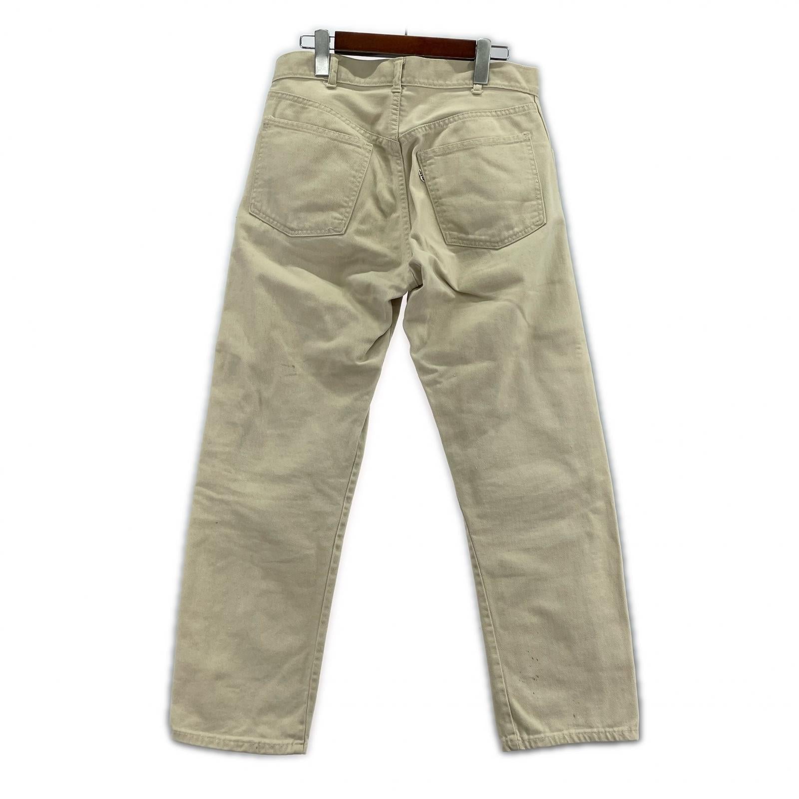 パンツ Levi's 518 BIGE 裏ボタンM 白タブ 42TALON ベージュ ホワイト