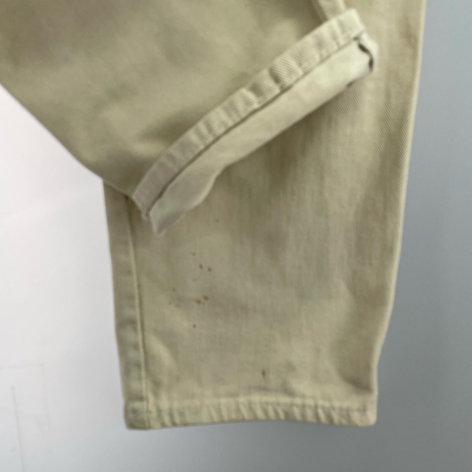 パンツ Levi's 518 BIGE 裏ボタンM 白タブ 42TALON ベージュ ホワイト
