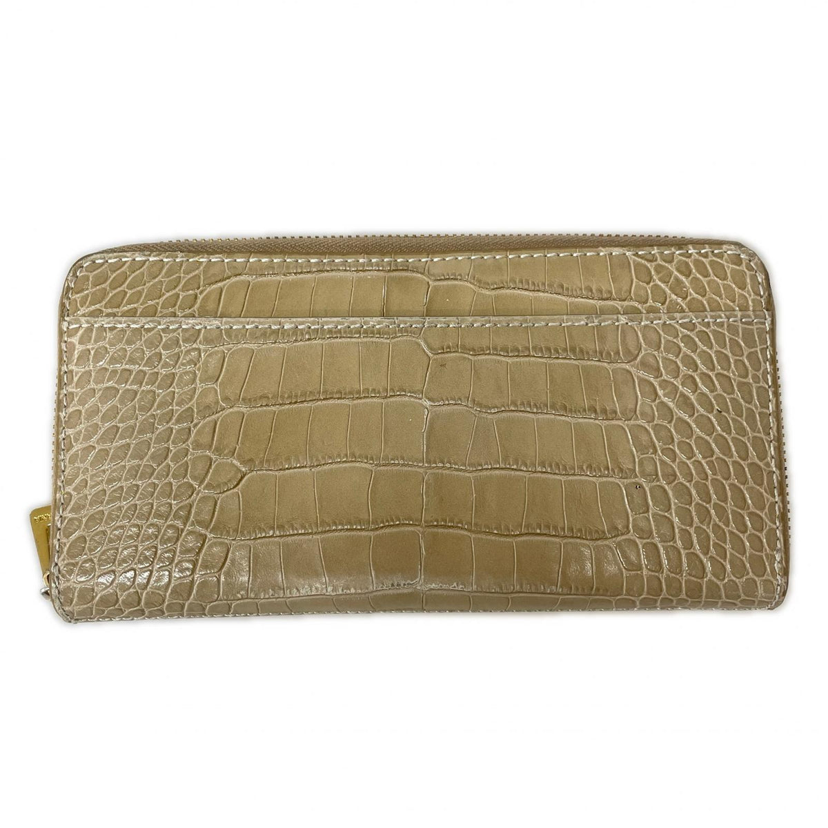 長財布 TUSCANIA クロコレザー 財布 ベージュ ベージュ