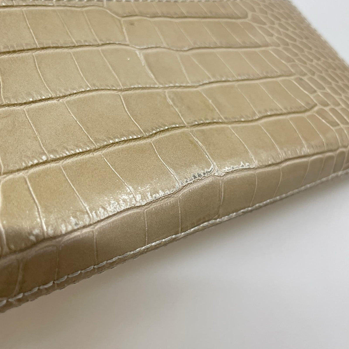 長財布 TUSCANIA クロコレザー 財布 ベージュ ベージュ