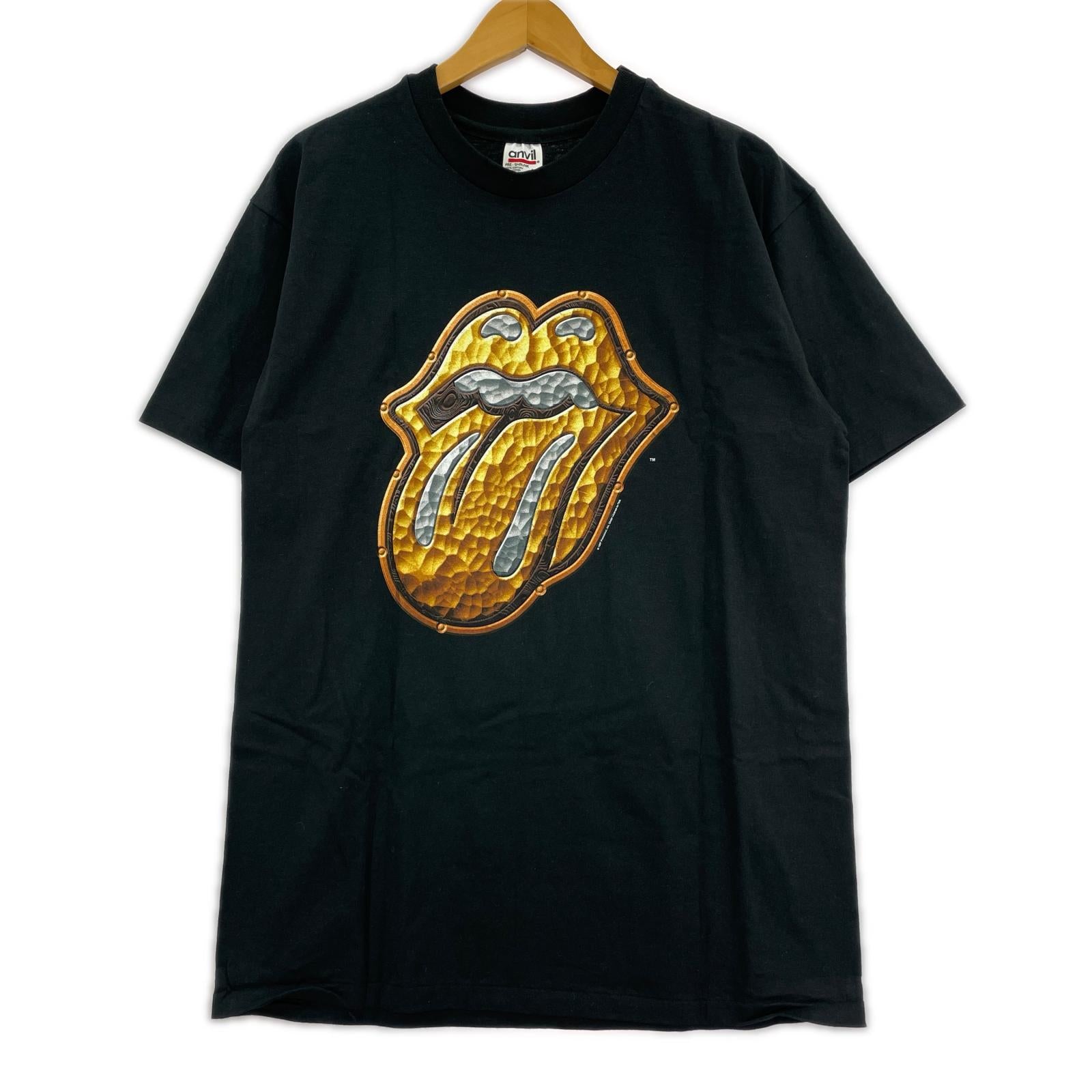 半袖Ｔシャツ 90s anvilボディ Rolling Stones BRIDGE TO BABYLON TOUR 黒 (L) L ブラック