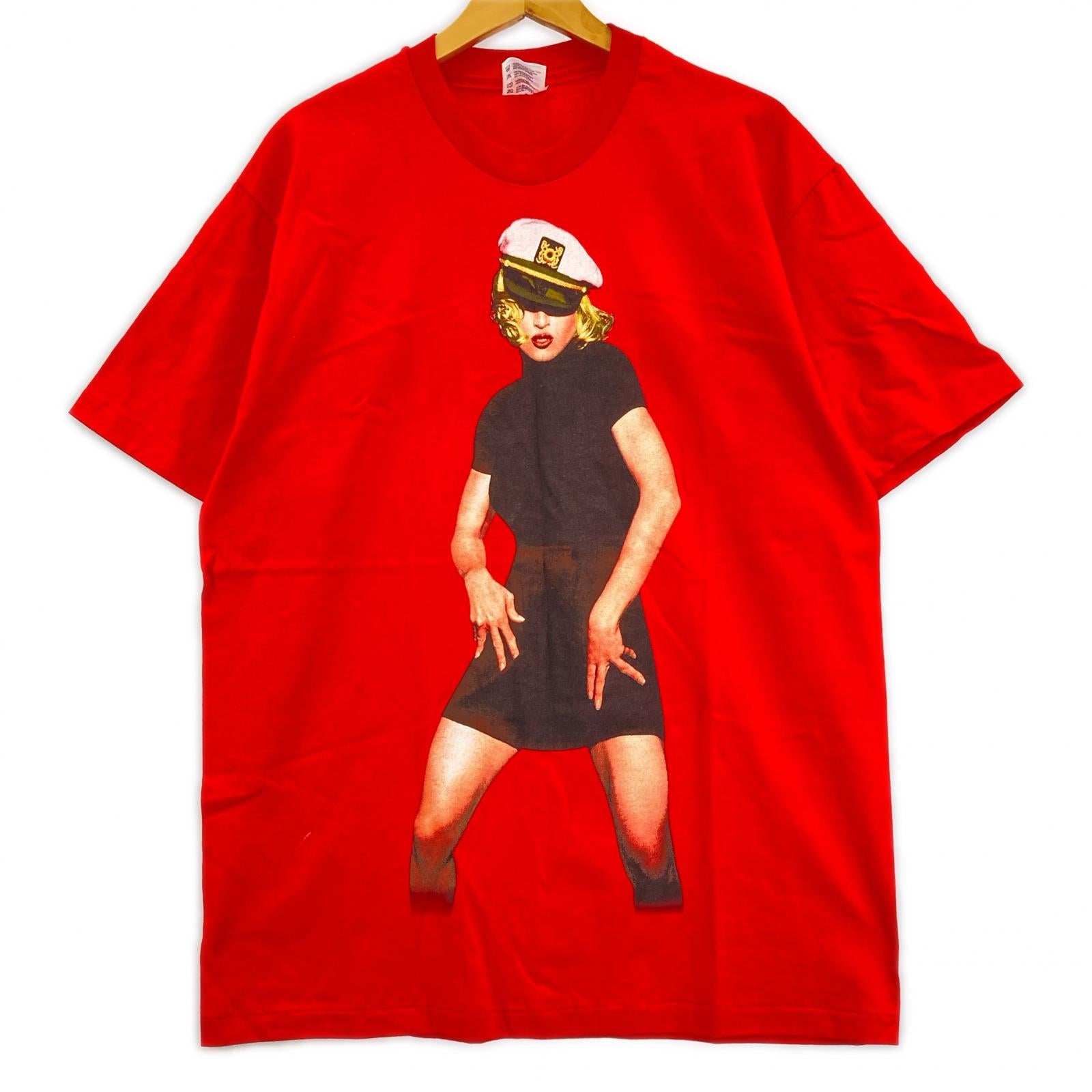 半袖Ｔシャツ 90ｓ HAnesボディ MADONNA THE GIRLIE SHOW 赤 (L) L レッド