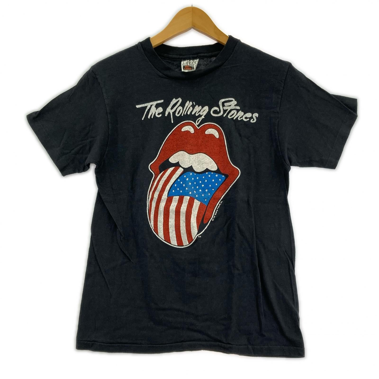 半袖Ｔシャツ 80s Hanesボディ The Rolling Stones NORTH AMERICAN TOUR (M) M ブラック