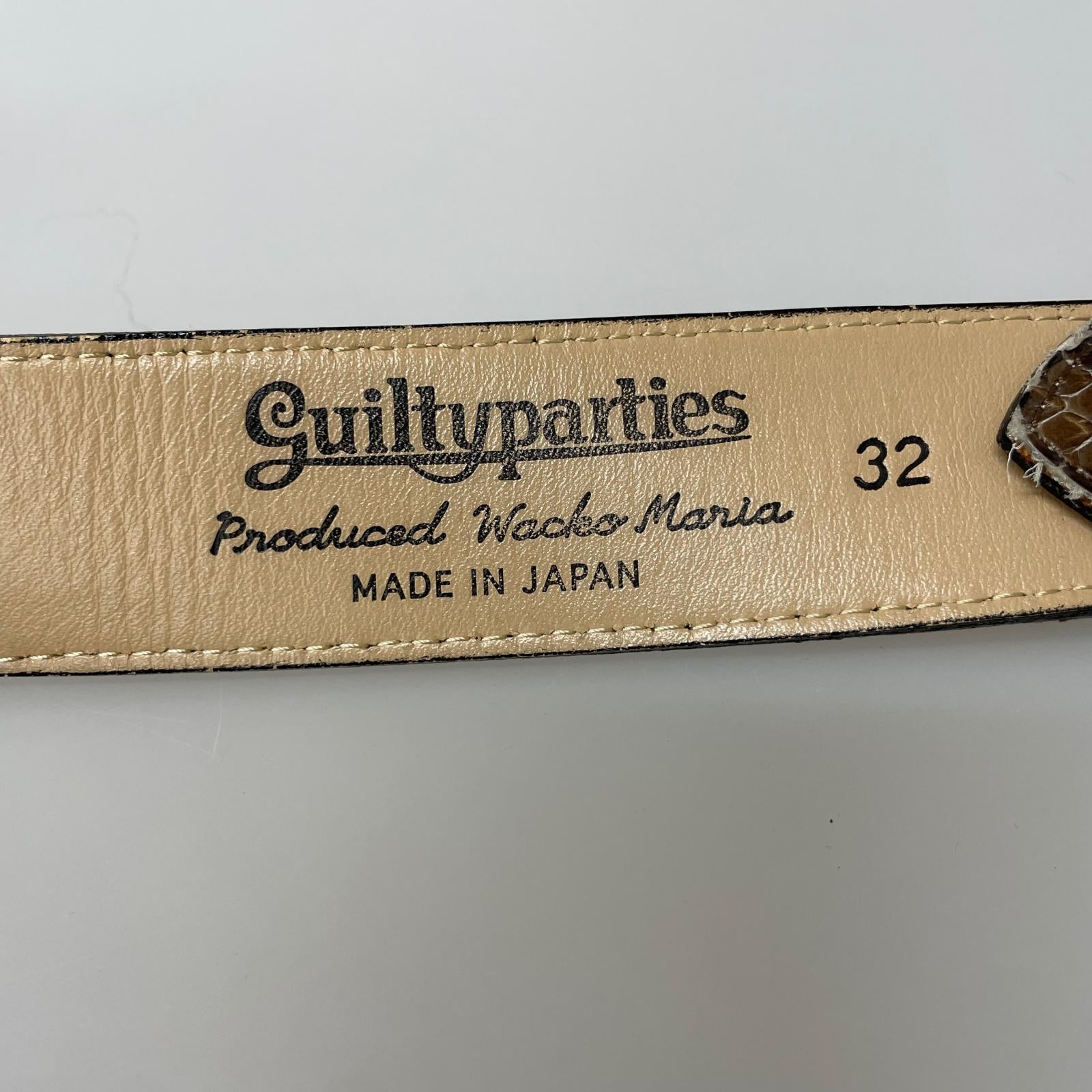 その他アクセサリー WACKO MARIA PYTHON LEATHER BELT パイソンレザーベルト 32 茶