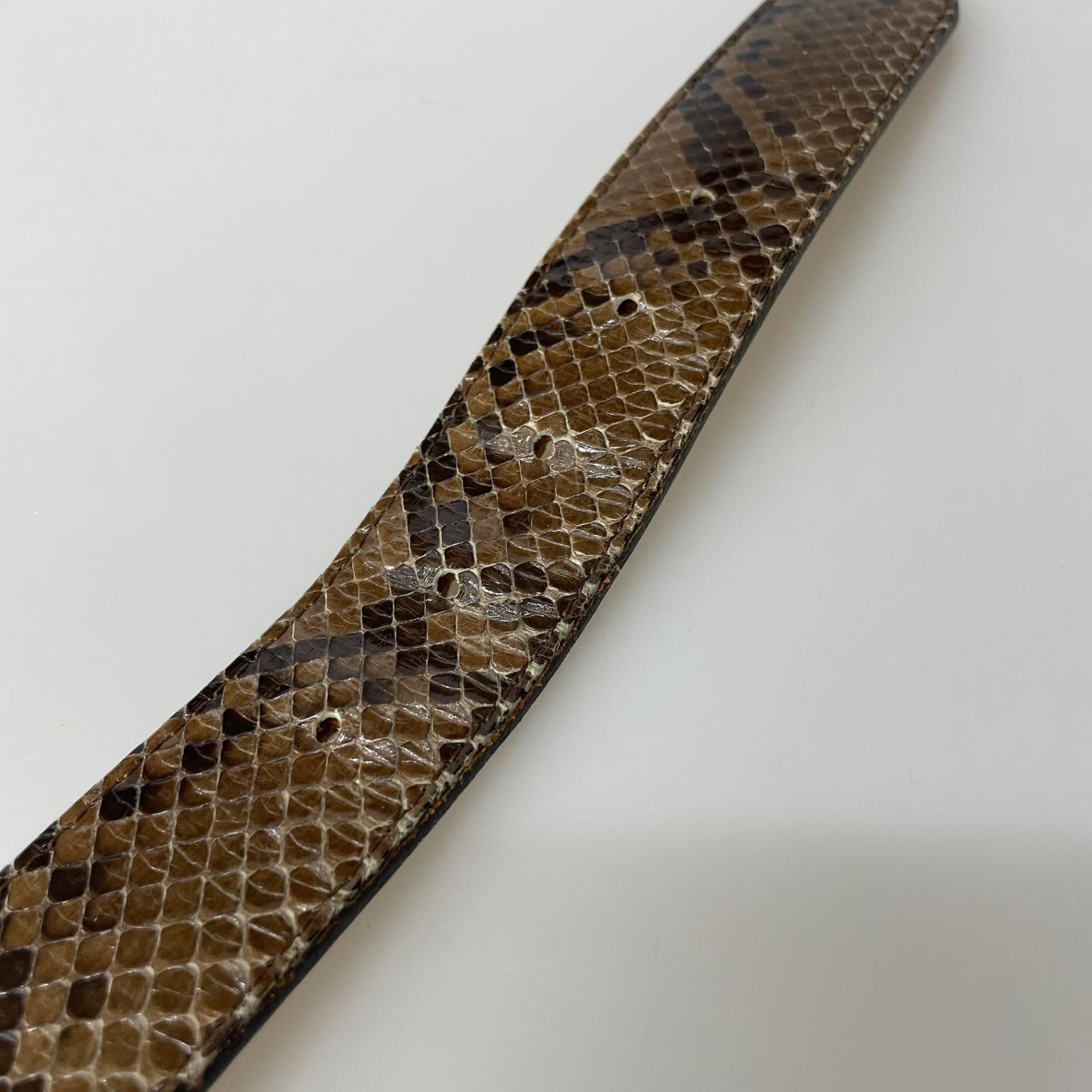 その他アクセサリー WACKO MARIA PYTHON LEATHER BELT パイソンレザーベルト 32 茶