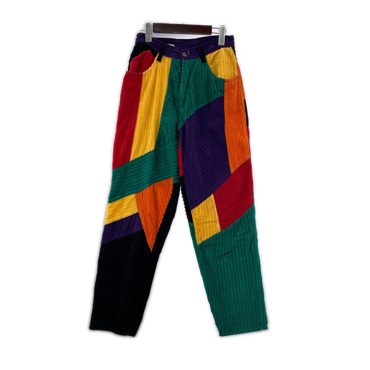 パンツ 90s クレイジーパターンコーデュロイパンツ W27 29 マルチカラー