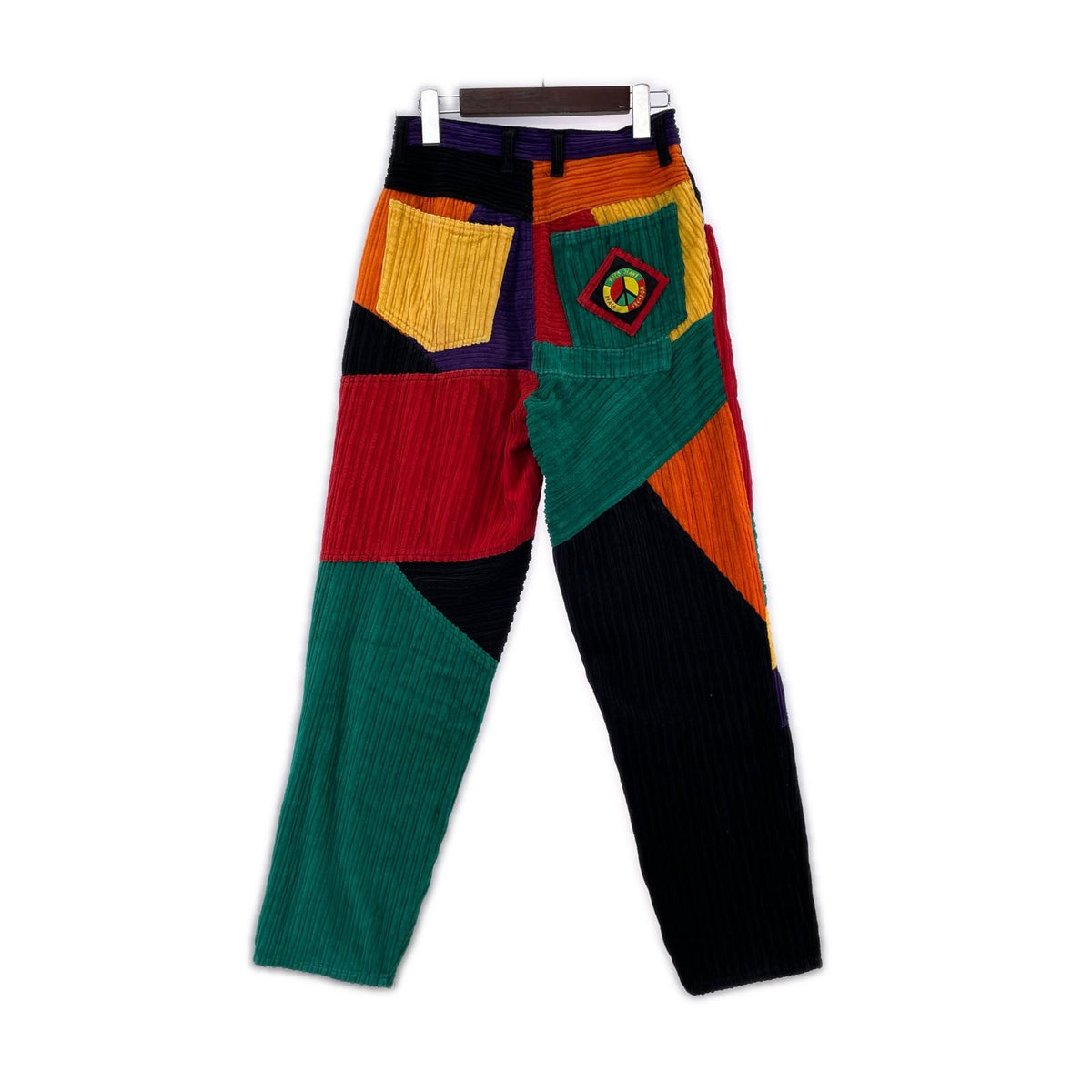 パンツ 90s クレイジーパターンコーデュロイパンツ W27 29 マルチカラー