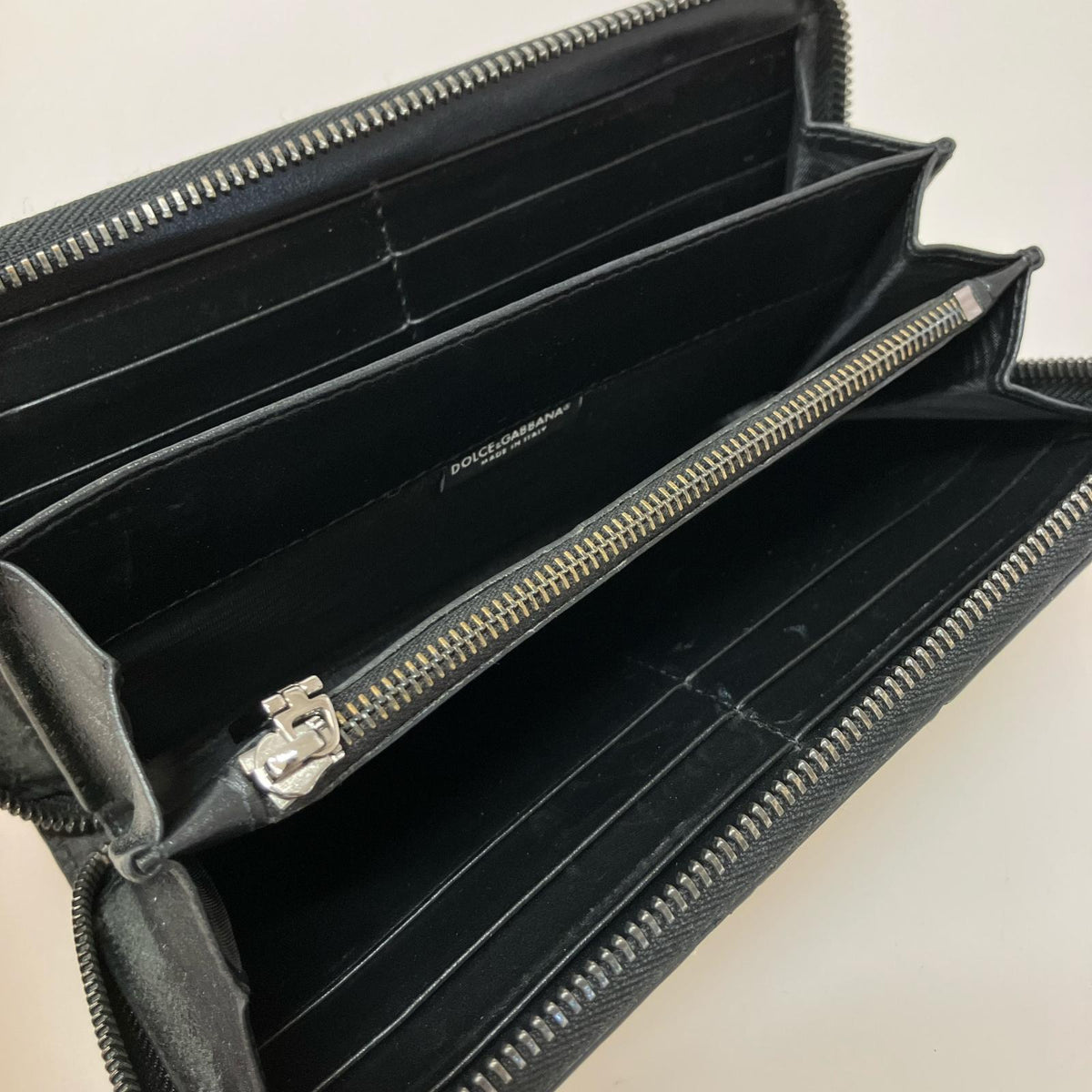 長財布 レザー レオパード 黒 ブラック