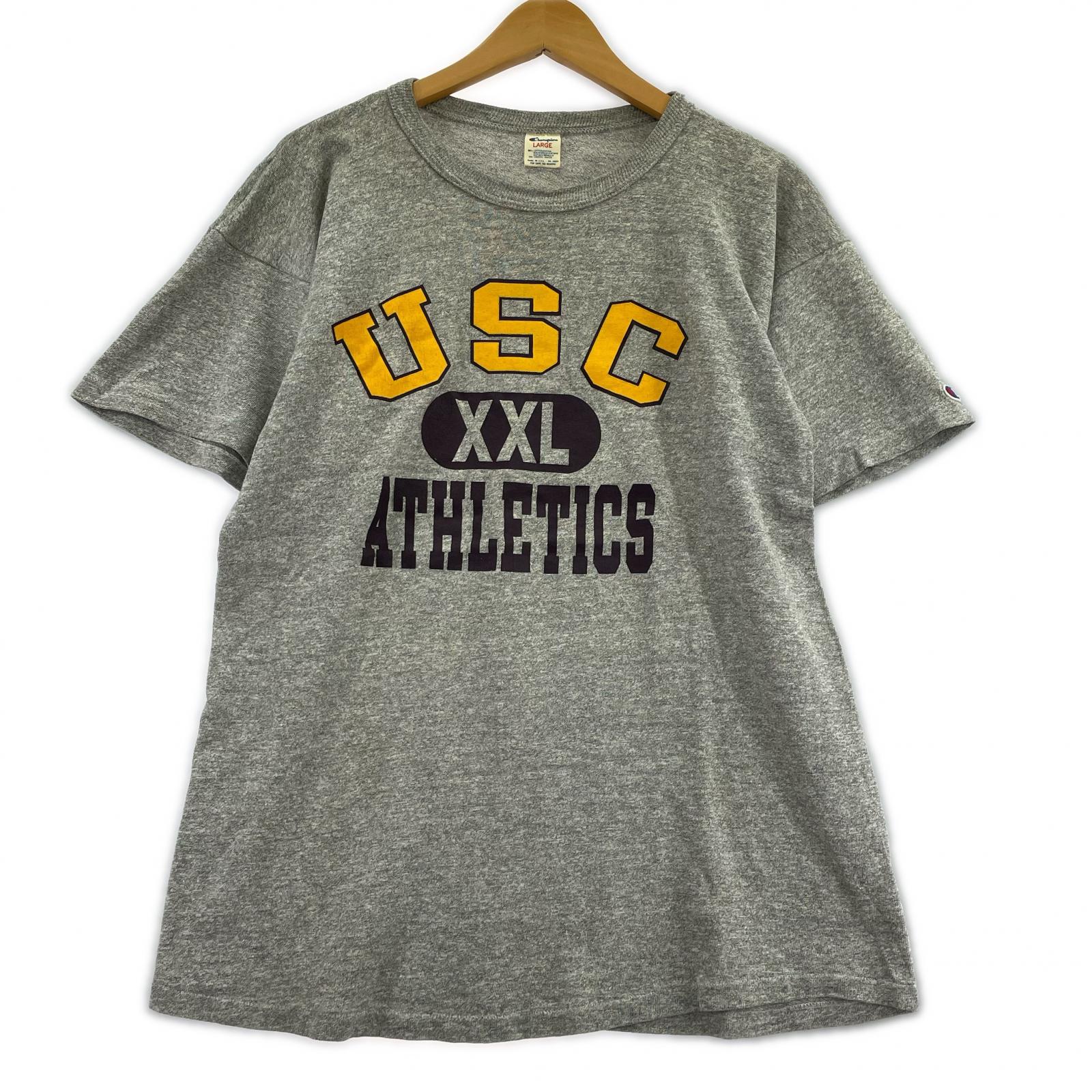 半袖Ｔシャツ Champion 80s トリコタグ 三段プリント グレー S/STee (L) L グレー