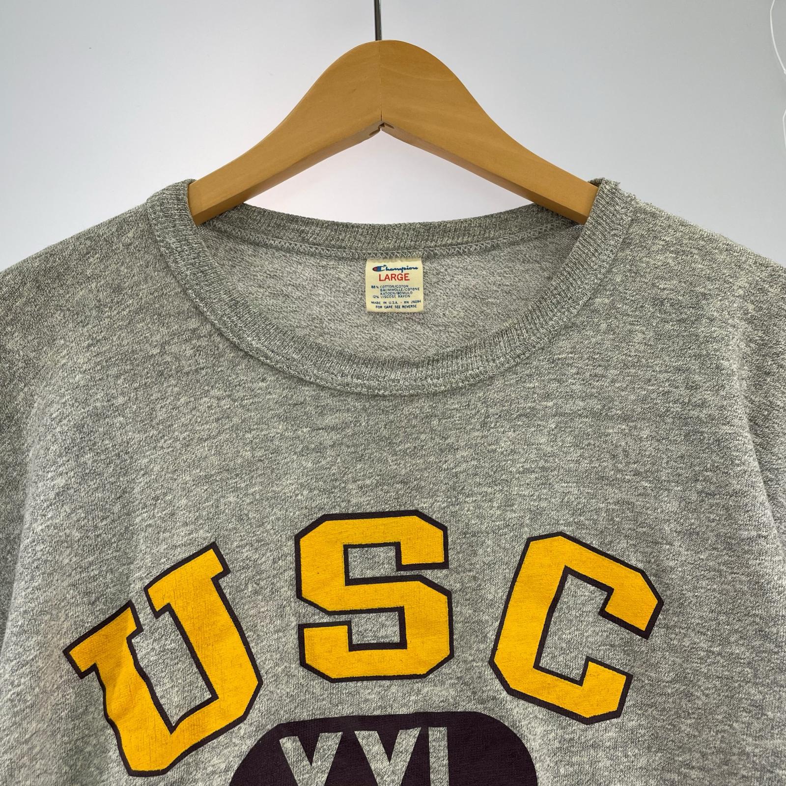 半袖Ｔシャツ Champion 80s トリコタグ 三段プリント グレー S/STee (L) L グレー