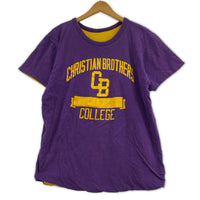 半袖Ｔシャツ Champion 80s トリコタグ リバーシブル ラバープリント 紫×黄 (L) L