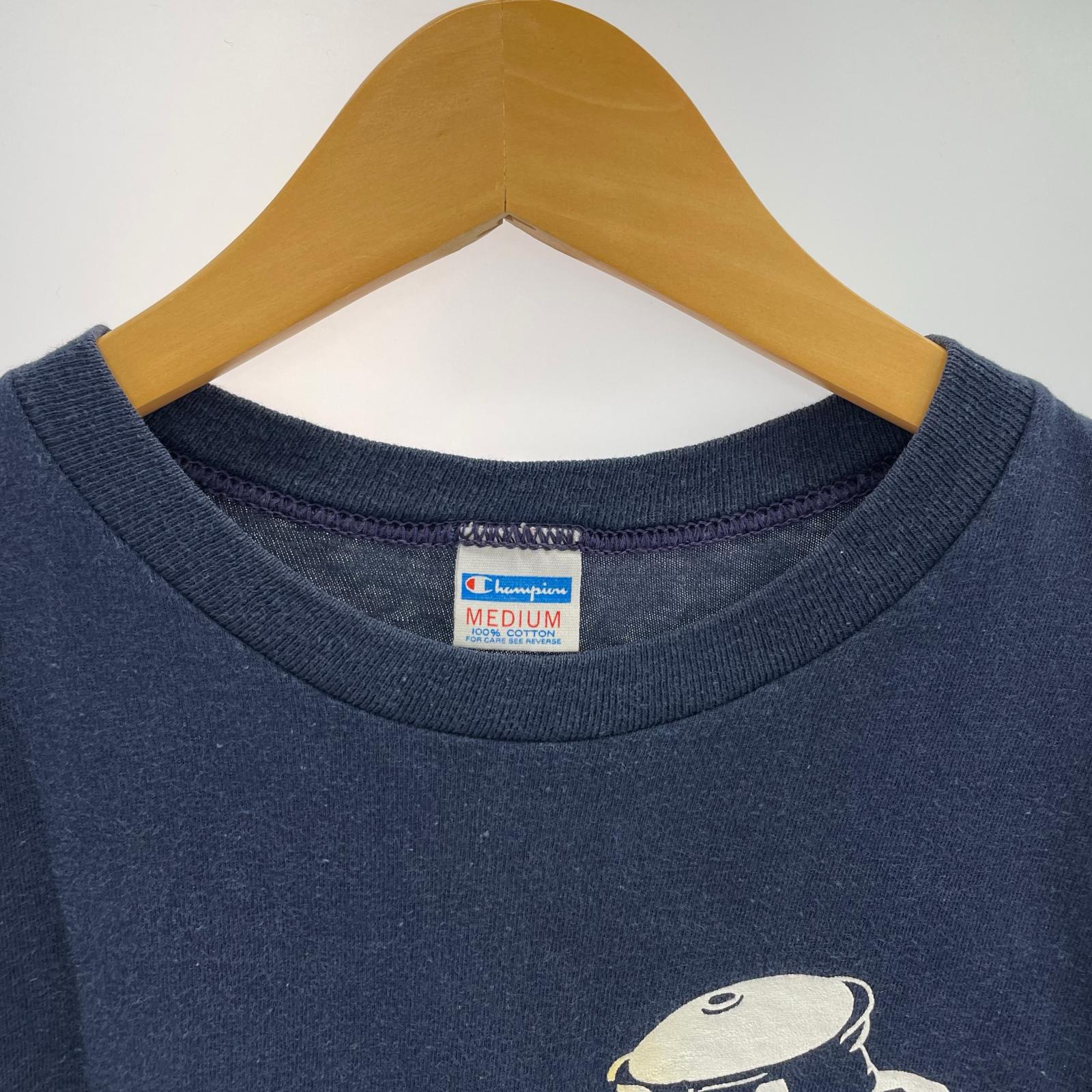 半袖Ｔシャツ Champion バータグ ラバープリント S/STee 紺 (M) M