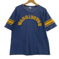 半袖Ｔシャツ Champion バータグ ラバープリント フットボールT 紺 (L) L ブルー