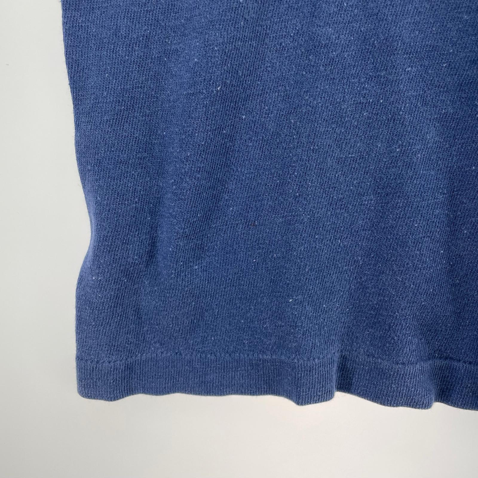 半袖Ｔシャツ Champion バータグ ラバープリント フットボールT 紺 (L) L ブルー