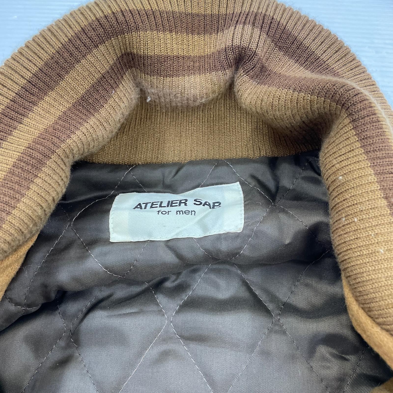 ジャケット ウールスタジャン　茶 ブラウン